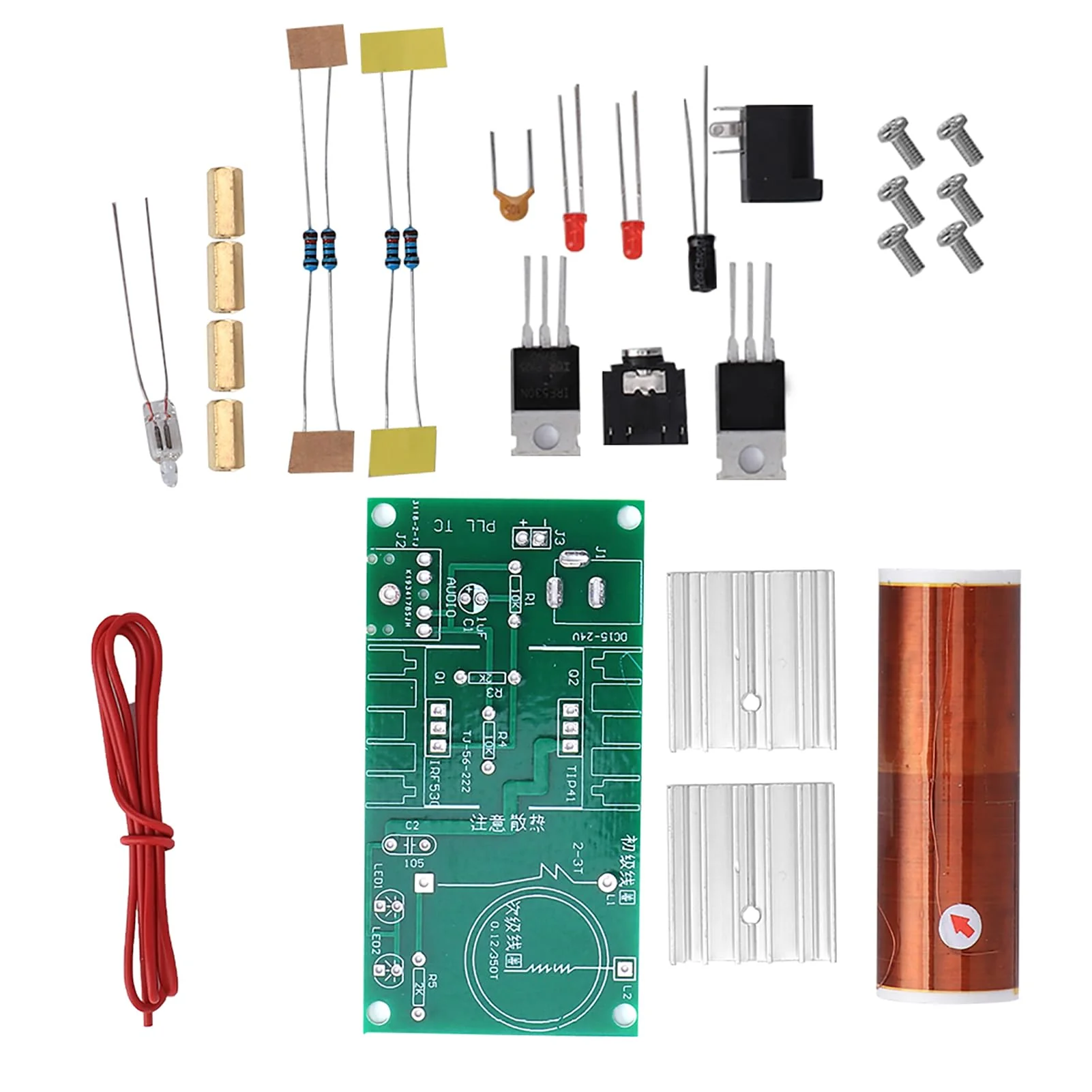 Coil Module, Arc Plasma Speaker Mini Coil DIY Electronic Kit Tool 15 W DC 15-24 V 2 A, Electronic Coil Teaching Learning Module, Wireless Transmission Coil, Default