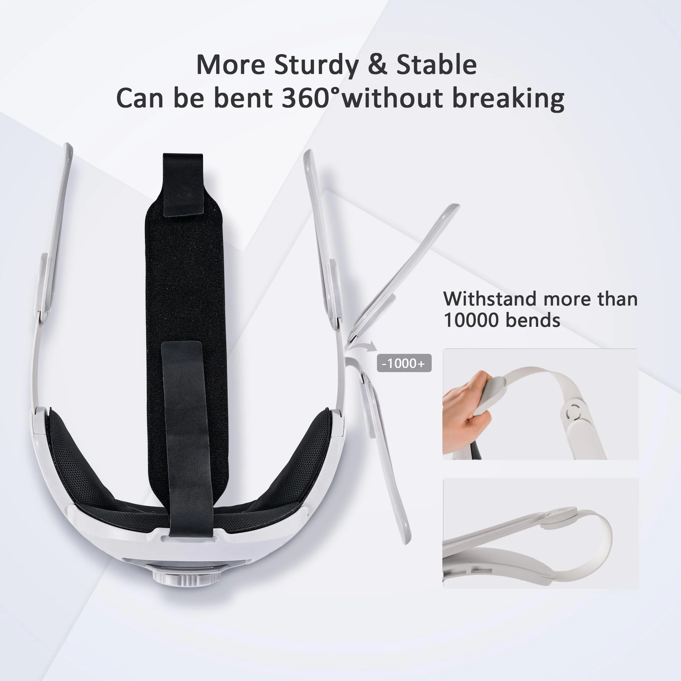 Comfort Head Strap for Oculus Quest 3,Replacement for Elite Strap,Super Soft Foam and Skin-Friendly PU Surface, Lightweight and Adjustable VR Accessories Compatible with Oculus/Meta Quest 3 - Image 2