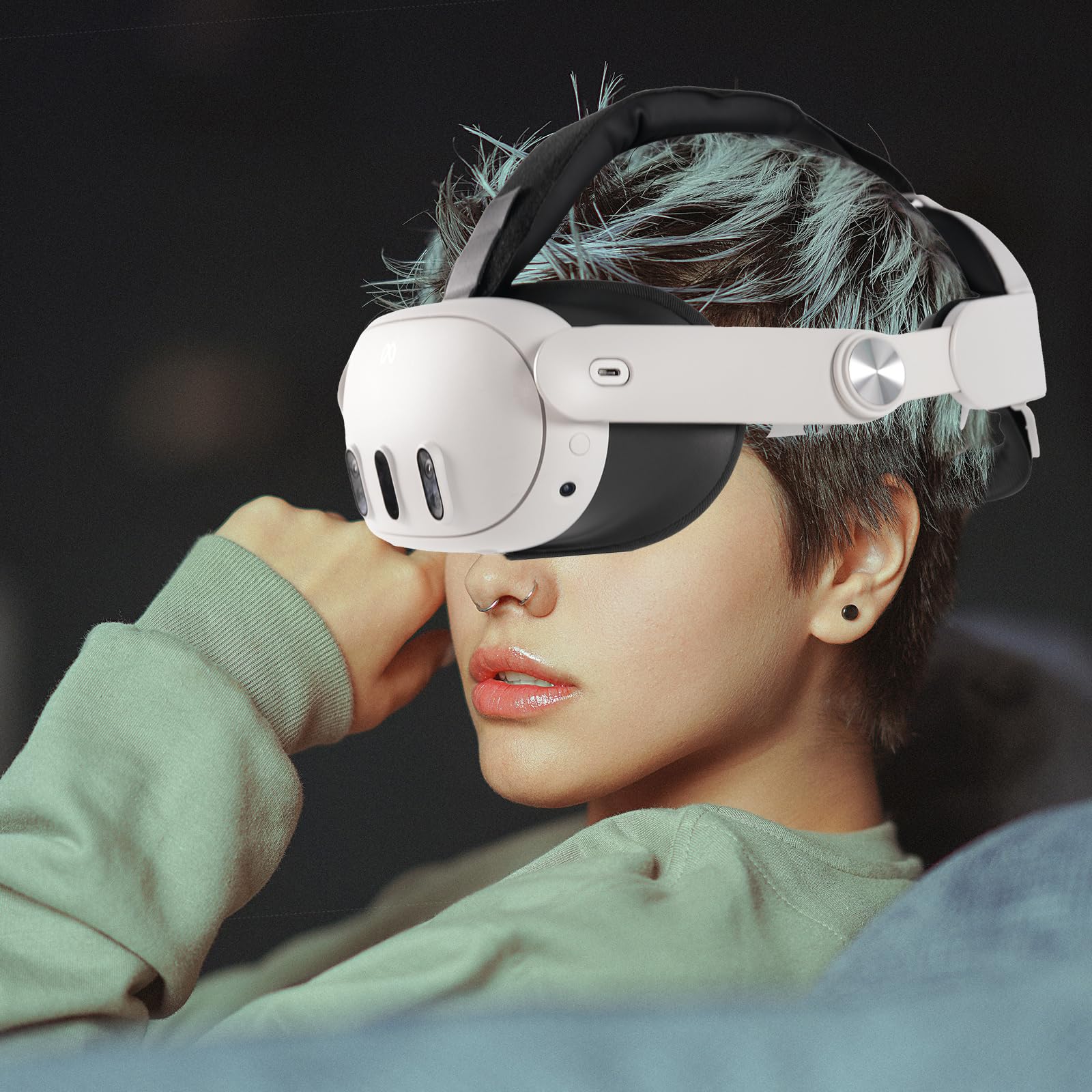 Comfort Head Strap for Oculus Quest 3,Replacement for Elite Strap,Super Soft Foam and Skin-Friendly PU Surface, Lightweight and Adjustable VR Accessories Compatible with Oculus/Meta Quest 3 - Image 5