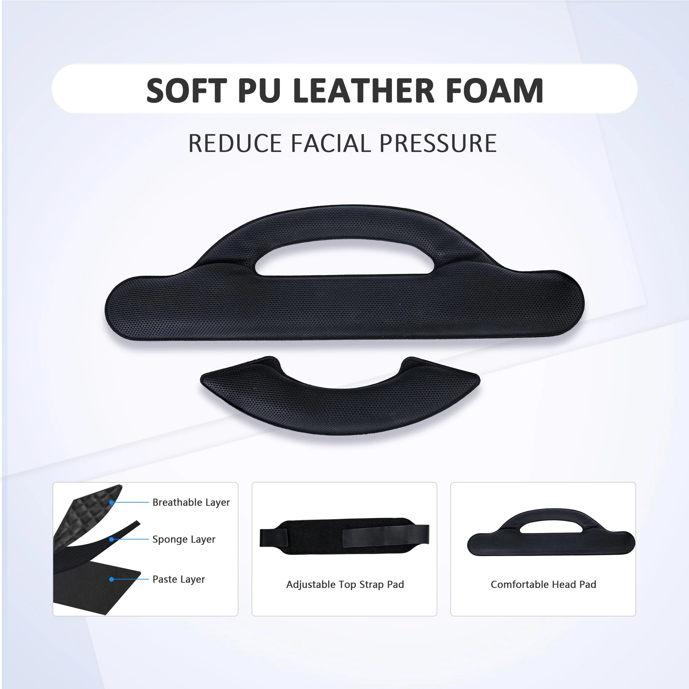 Comfort Head Strap for Oculus Quest 3,Replacement for Elite Strap,Super Soft Foam and Skin-Friendly PU Surface, Lightweight and Adjustable VR Accessories Compatible with Oculus/Meta Quest 3 - Image 9