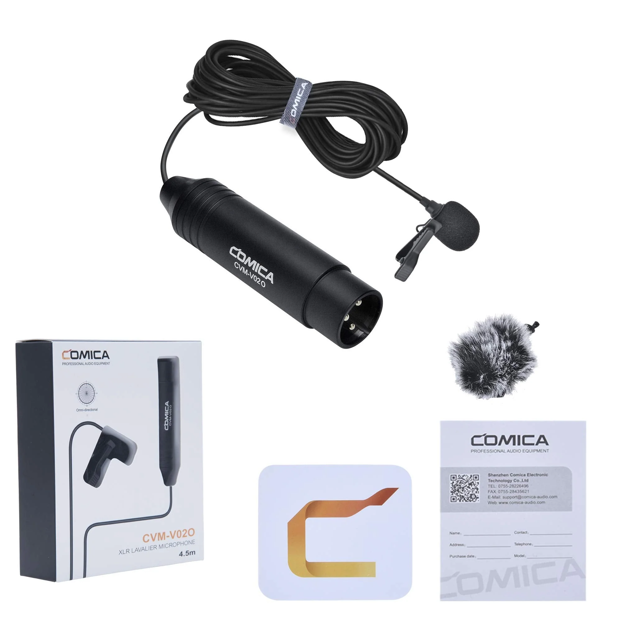 COMICA CVM-V02O Phantom Power Omnidirectional XLR Lavalier Lapel Microphone,14.76 fts Lapel Mic for Canon Sony Camcorders Zoom H4n H6 Tascam DR-60D/70D DR-100 Recorders Audio Mixer (1 Pack) 14.7 feet - Image 7