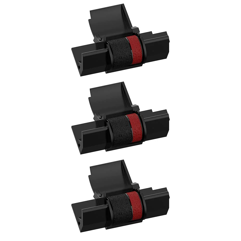 Compatible Calculator Ink Ribbon Replacement for IR-40T CP13 MP-12D PR42 Used with Casio HR-100TM HR-150TM HR-170RC, Sharp EL-1750V EL-1801V, Individually Sealed, Black/Red, 3 Pack