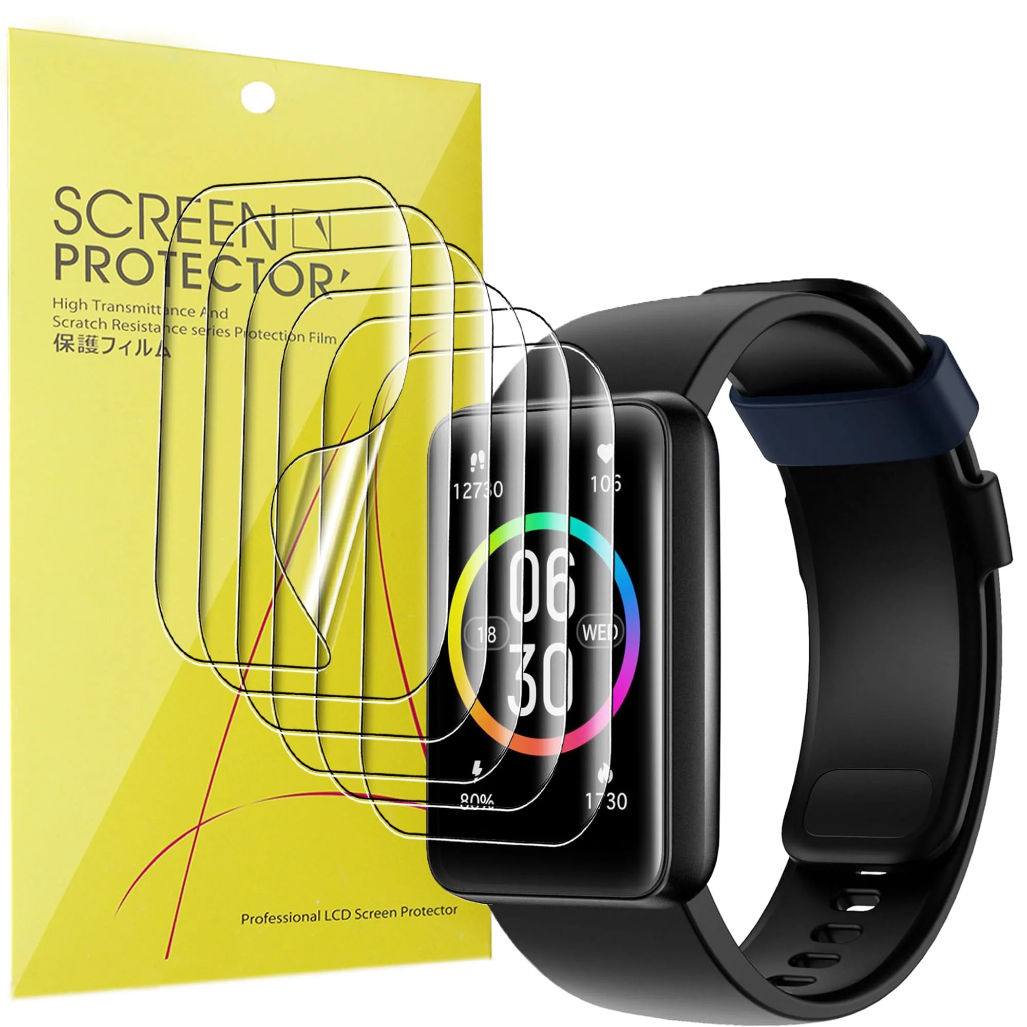 Compatible for KEEPONFIT IDB03 Fitness Tracker Screen Protector, [6 Pack] Full Coverage TPU Clear Film Compatible for KEEPONFIT IDB03 1.57" Touch Screen Fitness Tracker (6 Pack) 6 Pack