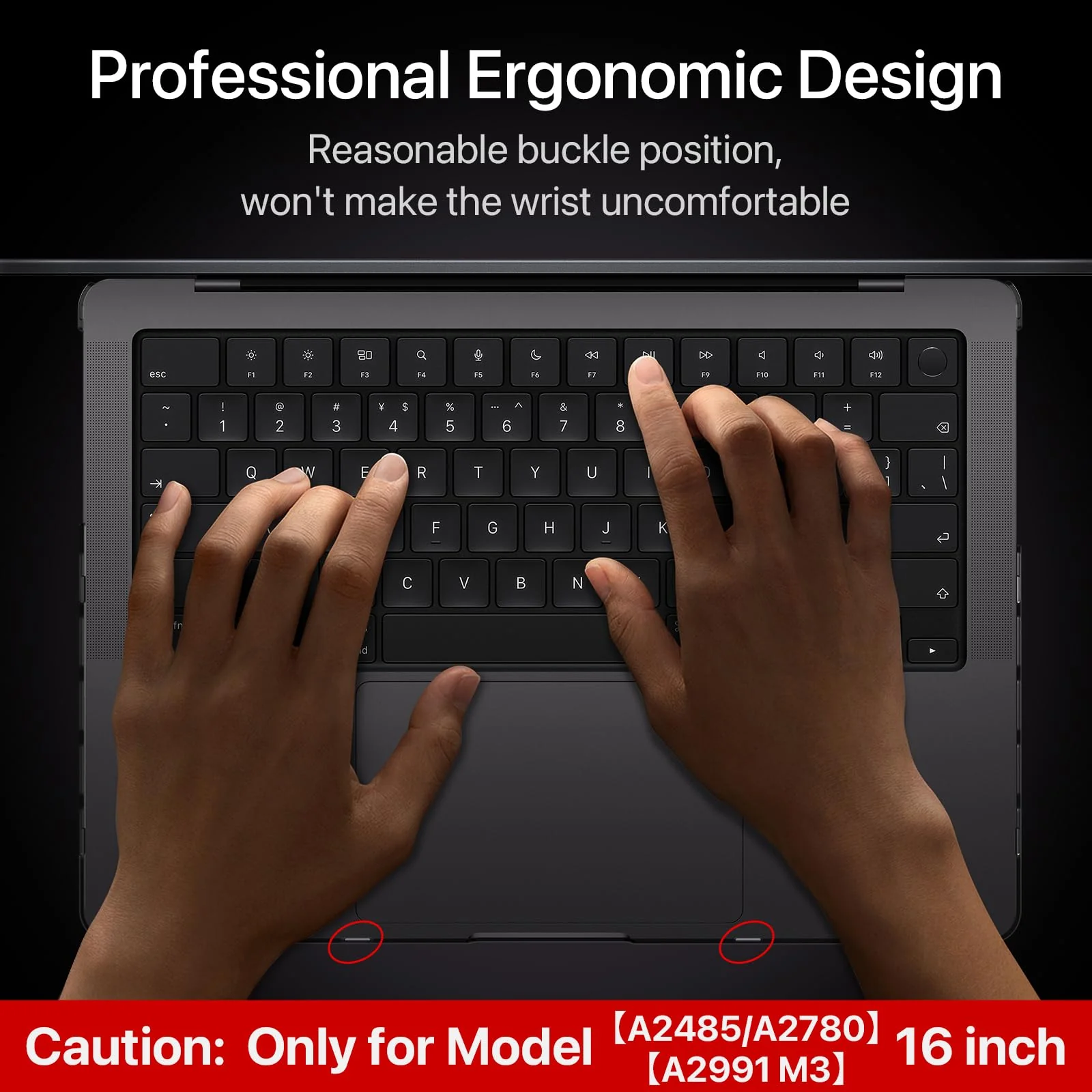 Compatible for MacBook Pro 16 inch Case 2023-2021 M3 Pro/Max A2991 M2 A2780 M1 A2485 [100% Match Original Color] [Scientific Slim] Protective Hard Case Cover for Laptop - Space Black Clear - Image 7