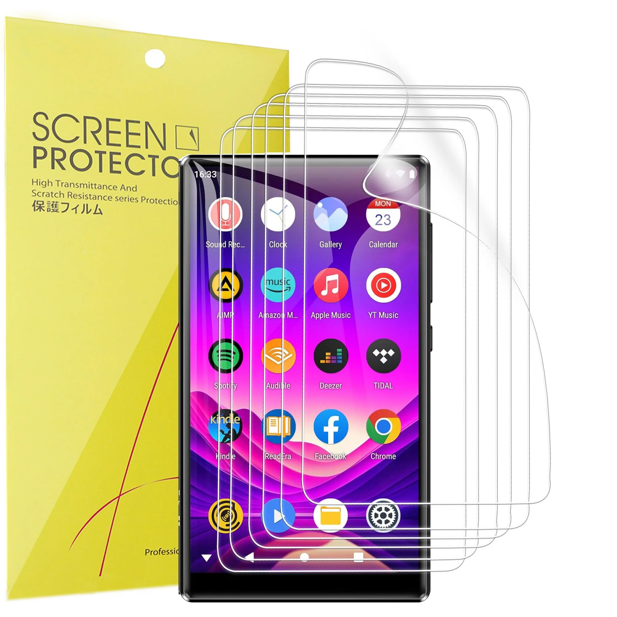 Compatible for MECHEN H11 MP3 Player Screen Protector, [6 Pack] Full Coverage TPU Clear Film Compatible for MECHEN H11 5" Full Touch Screen MP3 Player (6 Pack) 6 Pack