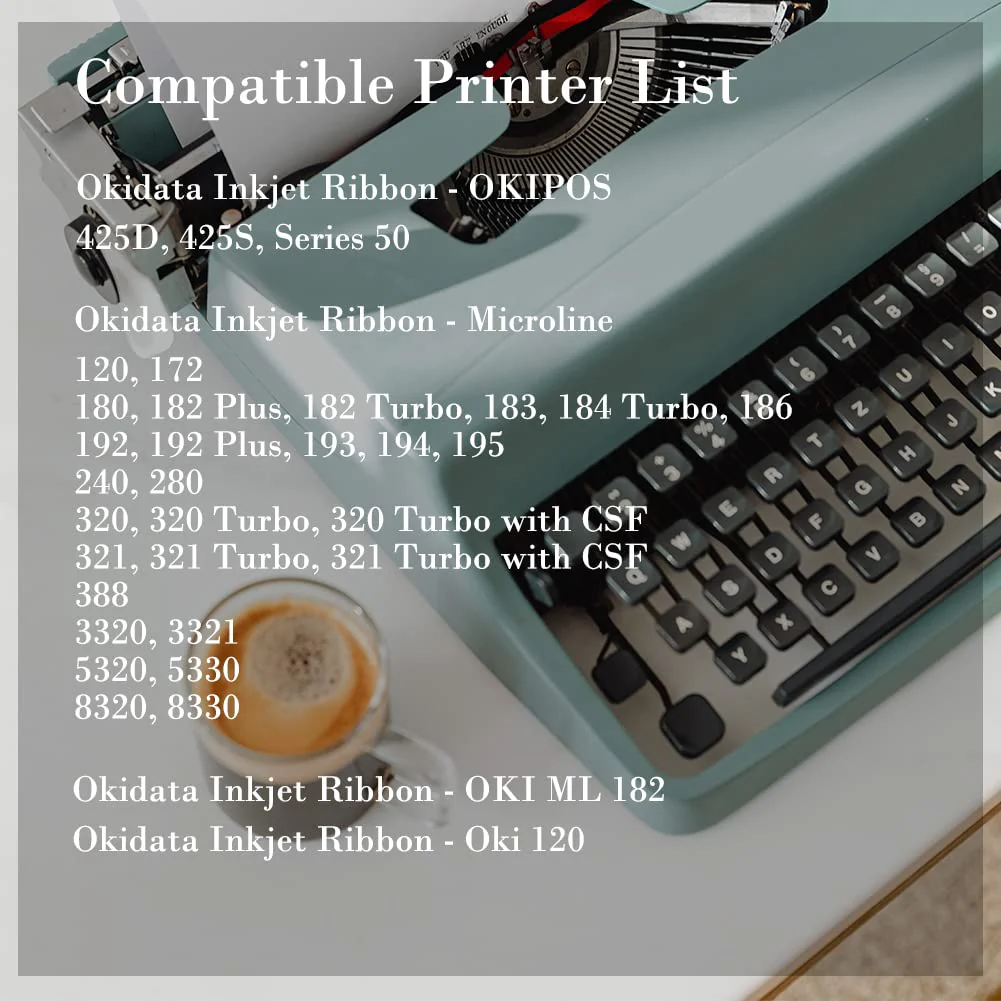 Compatible Ribbon Replacement for Okidata 52102001 52104001 Printer Ribbons Used for Microline 320 321 Turbo Printers, Microline 100 Series, Dataproducts R6010, Fullmark N639BK, 12 Pack, Black - Image 3