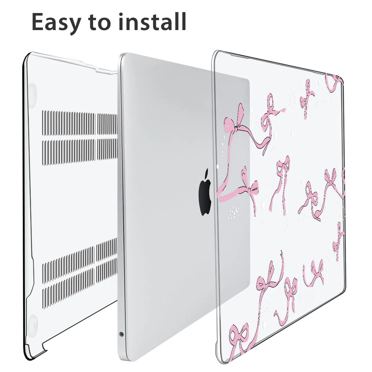 Compatible with MacBook Pro 13 inch Case M2 2024 2023 2022-2016 A2338 M1 A2251 A2289 A2159 A1989 A1706, Plastic Hard Shell Case & Keyboard Cover & Screen Protector & Webcam Cover, Bows - Image 5