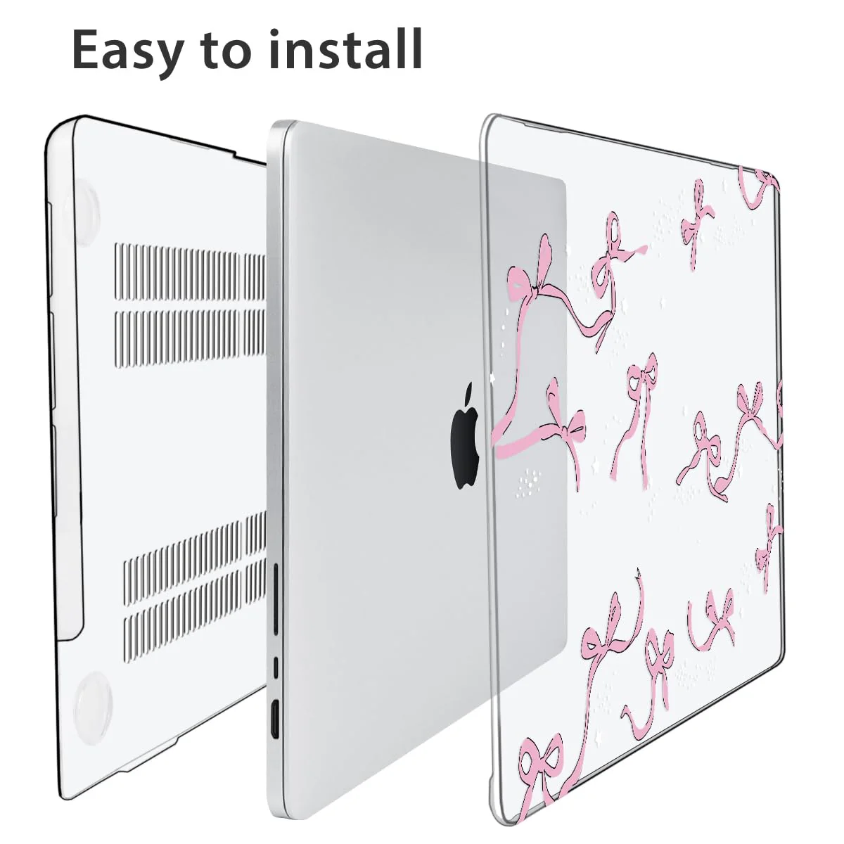 Compatible with MacBook Pro 14 inch 2024 2023 2022 2021 M3 M2 M1 A2918 A2992 A2779 A2442 Pro Max Chip, Hard Shell Cases with Keyboard Cover&Screen Protector&Webcam Cover, Bows - Image 5