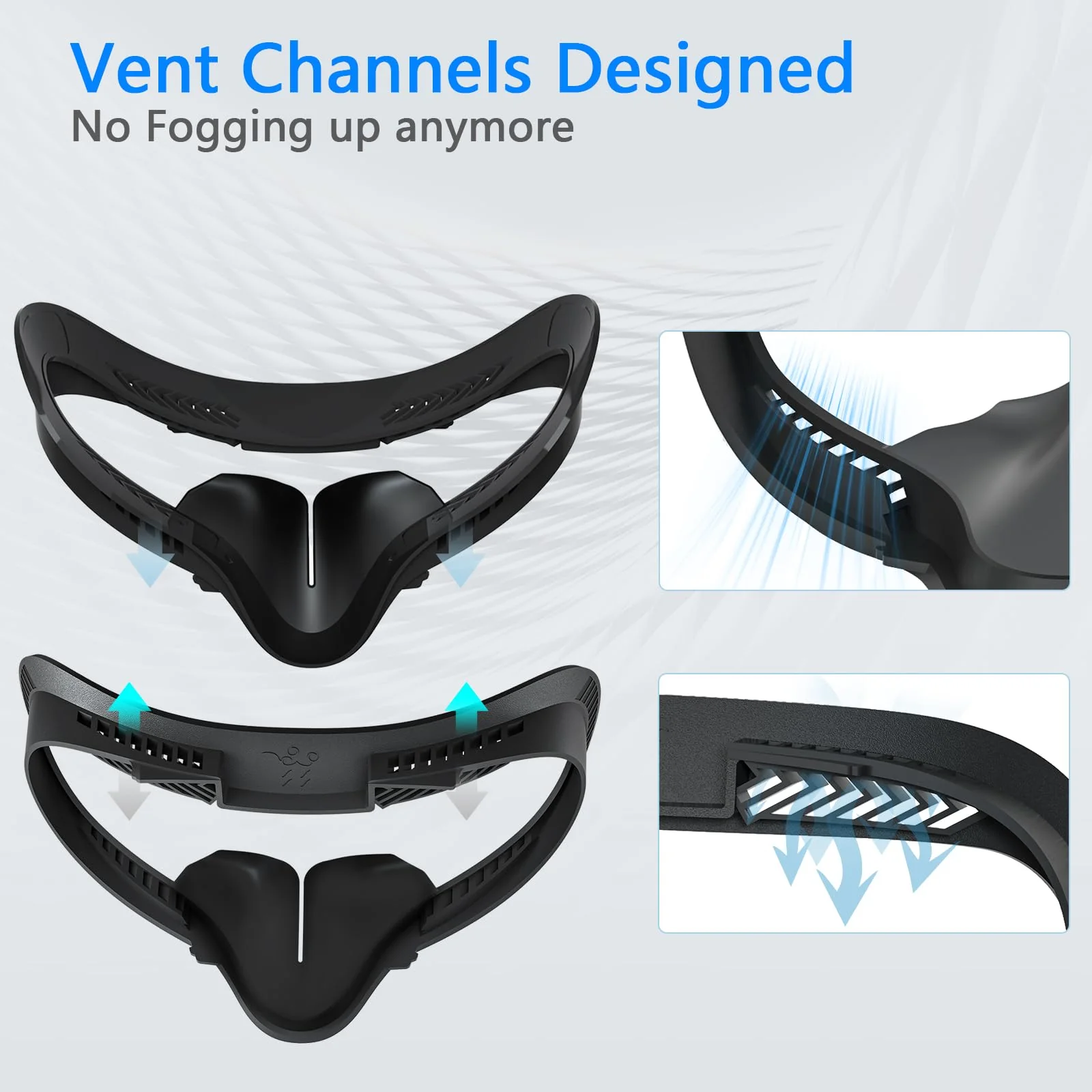 Compatible with Oculus Quest 2 Face Bracket Replacement,VR Breathable Foam Face Pad Protective for Meta Quest 2,Comfortable Face Cover Cushion VR Accessories Breathable Foam Face Cover - Image 3