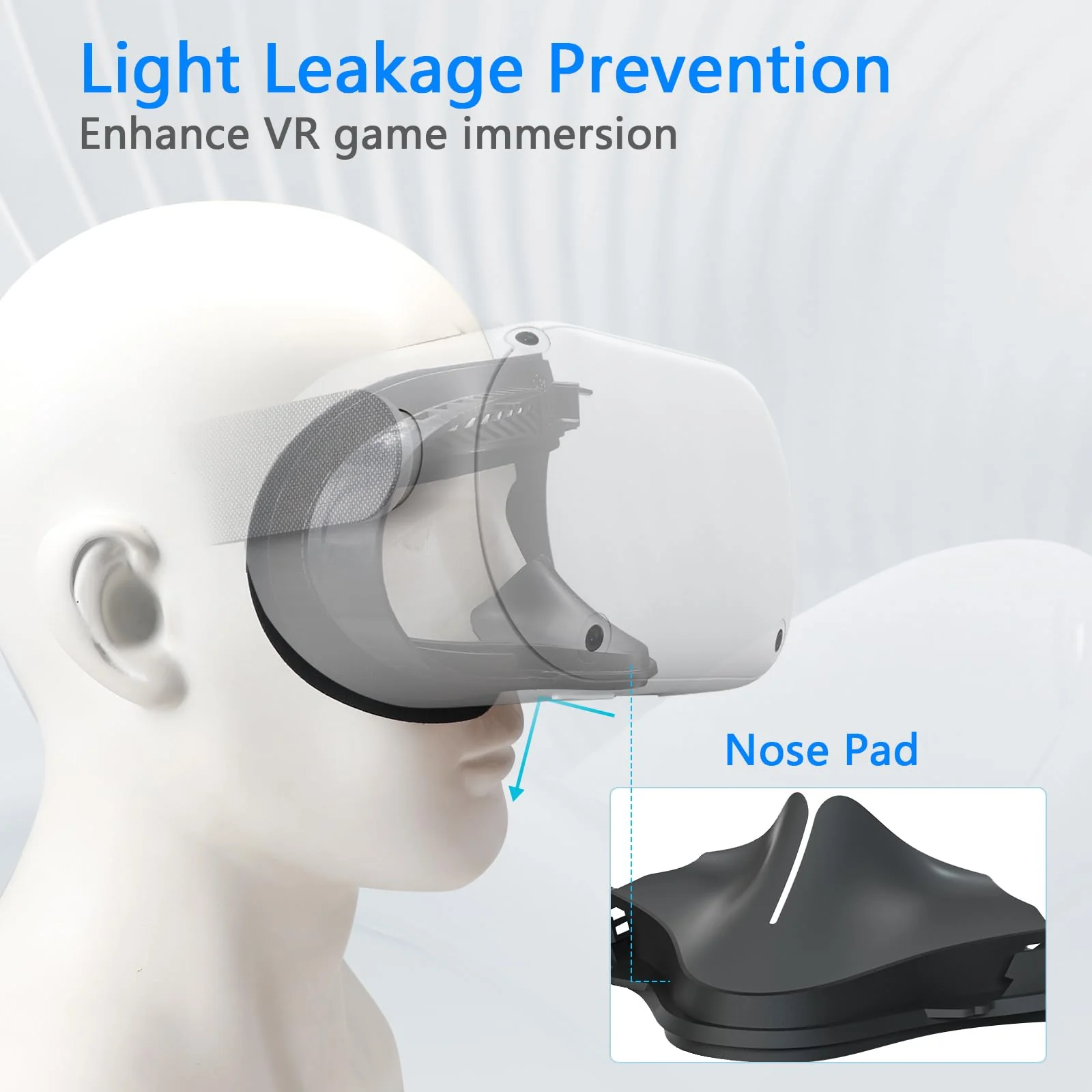 Compatible with Oculus Quest 2 Face Bracket Replacement,VR PU Leather Face Pad Protective for Meta Quest 2,Sweat-Proof Comfortable Face Cover Cushion VR Accessories Sweat-Proof Leather Face Cover - Image 5