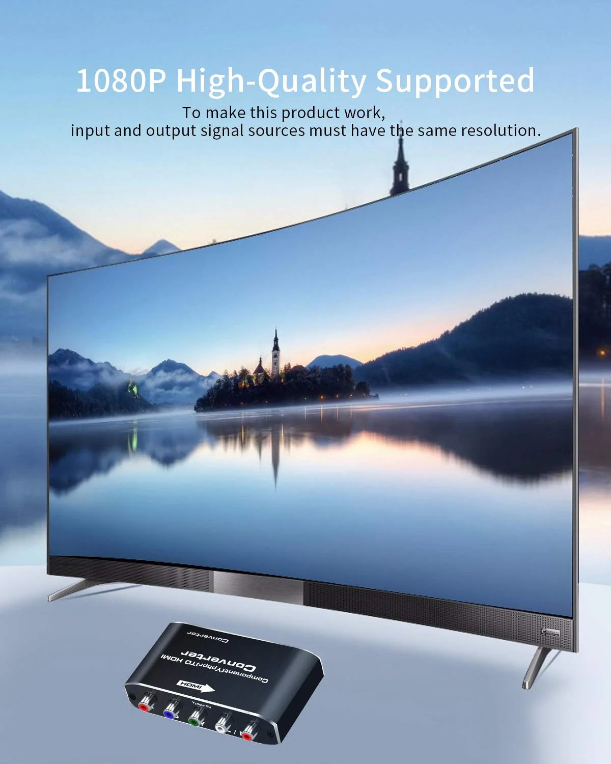 Component to HDMI, YPbPr to HDMI Converter, Koopman 5RCA RGB to HDMI Converter Adapter, Supports 1080P Video Audio Converter Adapter HDMI V1.4 for DVD PSP Xbox PS2 N64 to HDTV Monitor and Projector - Image 7