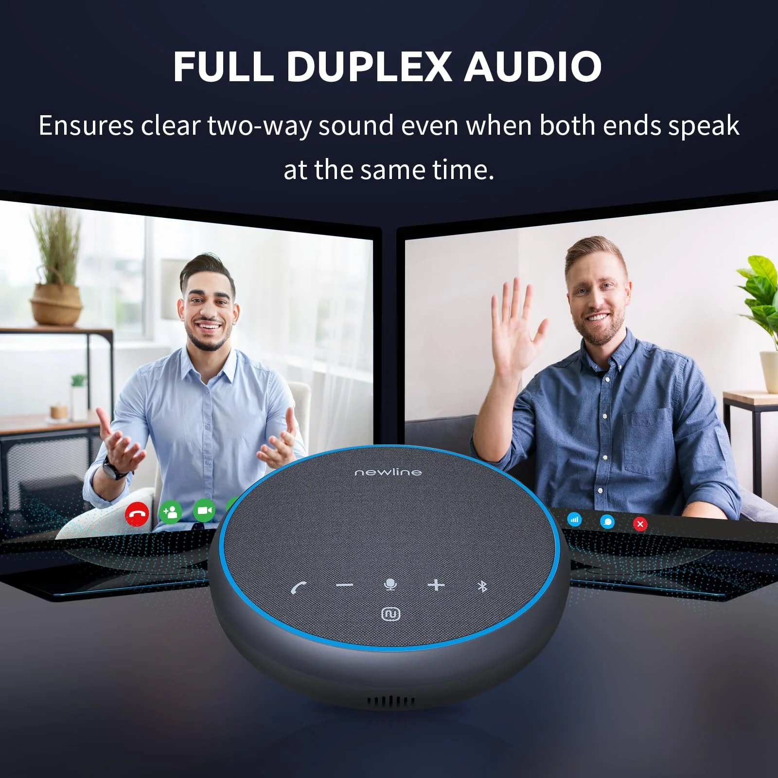 Conference Speaker and Microphone, Bluetooth Speakerphone, Noise Reduction, 360°Voice Pickup 43H Standby time, USB C Bluetooth Microphone Compatible with Zoom, Teams, Skype, Home Office - Image 3