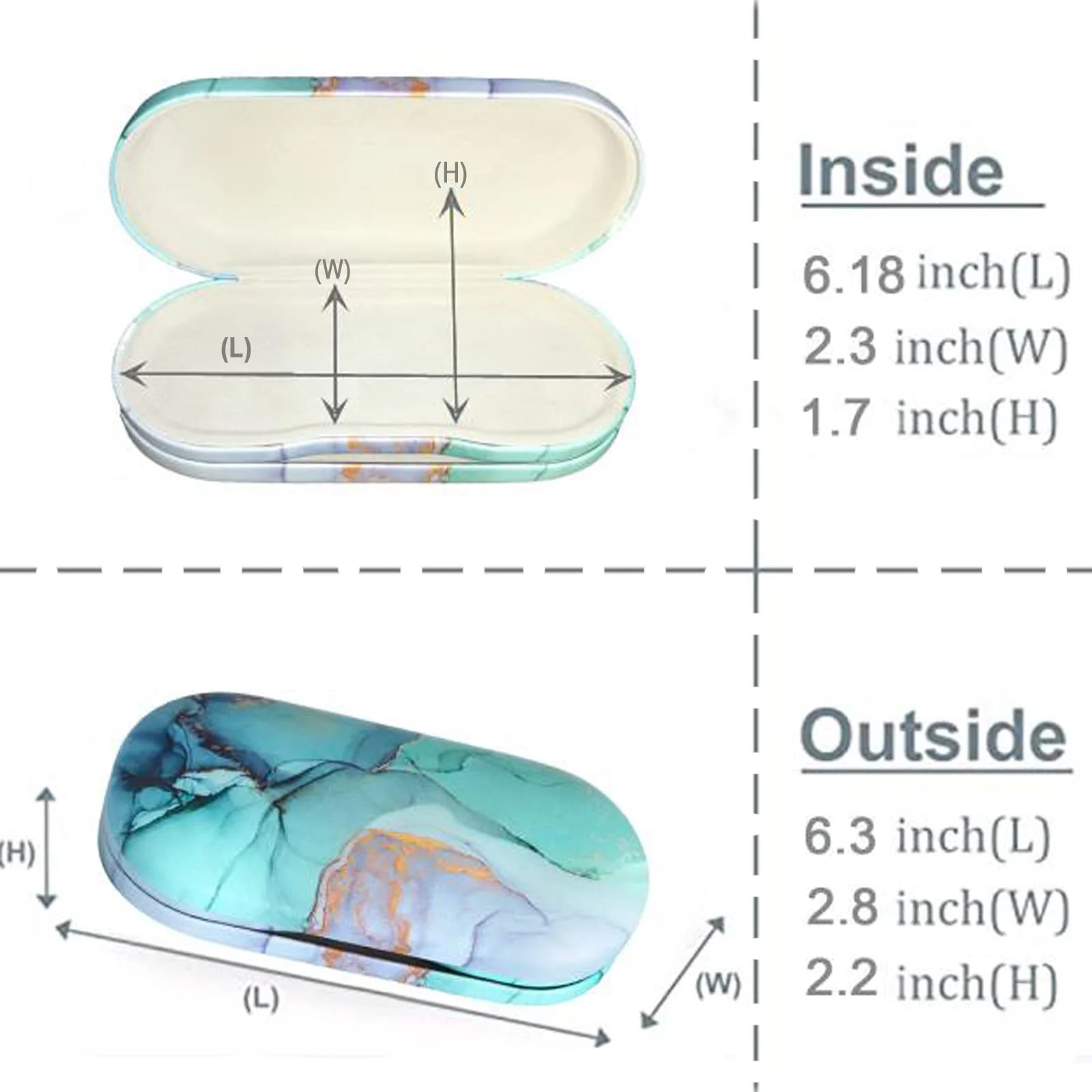 Contact Lens Case, Contact Case Kit, 2 in 1 Double Sided Portable Contact Lense Case and Eyeglasses Case, with Marbling, Multifunction, Durable, Compact, Portable Storage Kit Marble-Green - Image 6