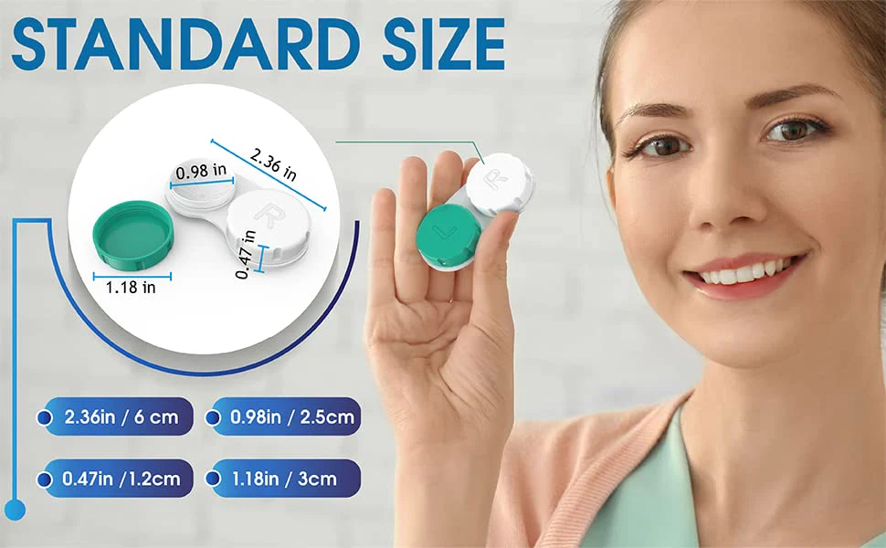 Contact Lens Cases 12 Pack. One Year Bulk Supply. Protect Your Eyes by Changing Your Lens Case Monthly (Green) Green - Image 4
