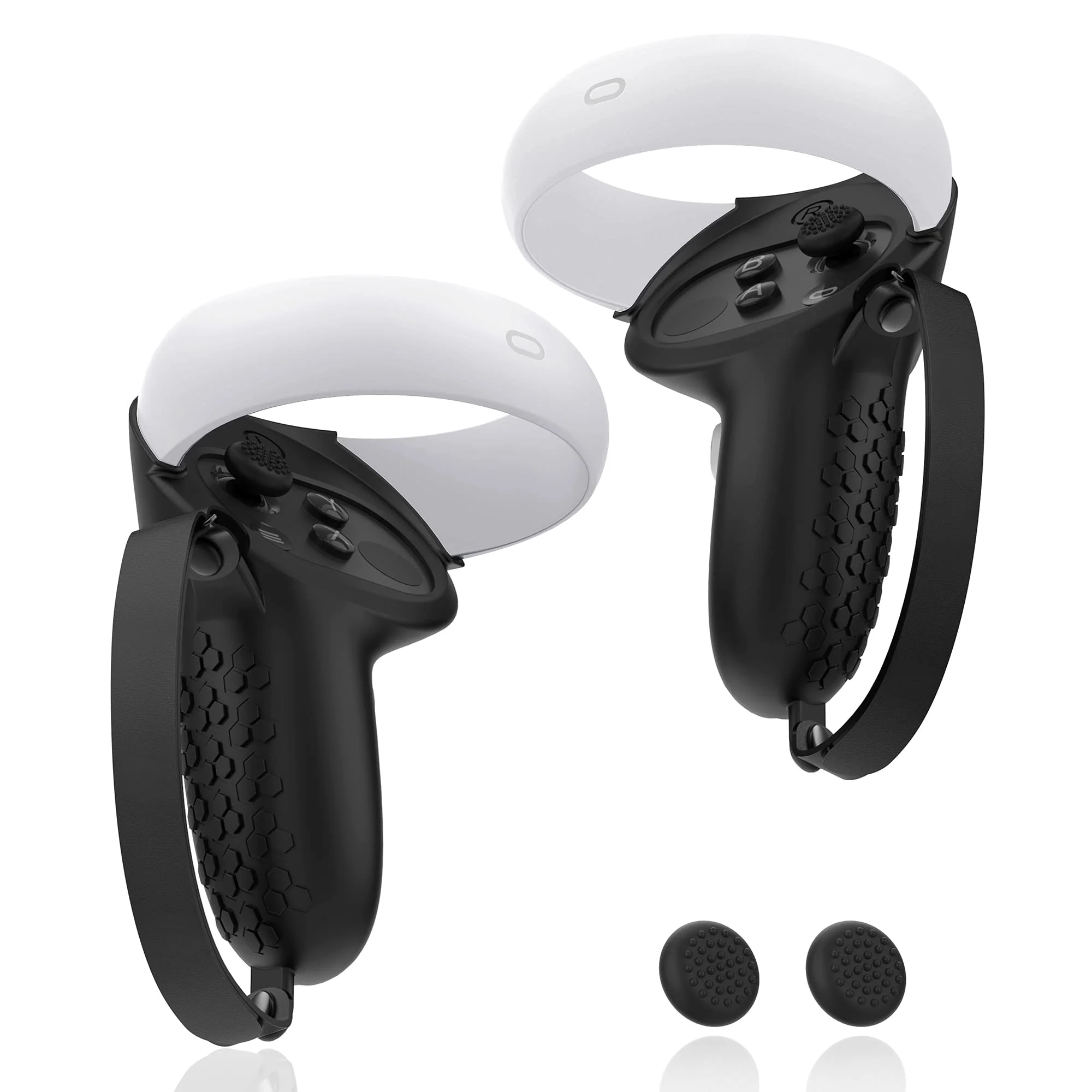 Controller Grip for Oculus Meta Quest 2 Accessories Grips Cover for VR Touch Controllers Covers Protector with Non-Slip Joystick Covers 1Pair Black
