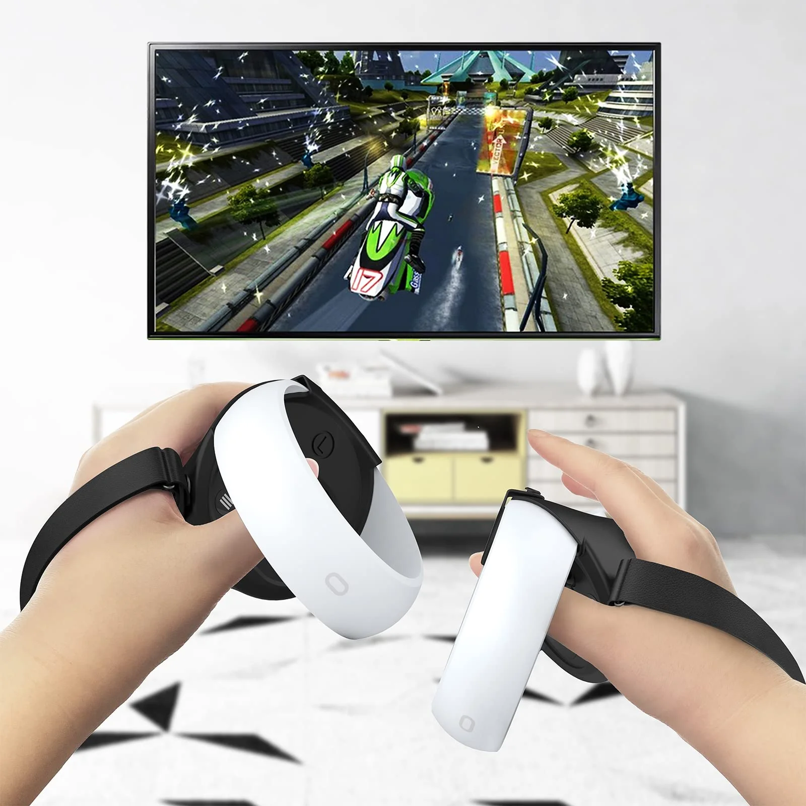 Controller Grip for Oculus Meta Quest 2 Accessories Grips Cover for VR Touch Controllers Covers Protector with Non-Slip Joystick Covers 1Pair Black - Image 3