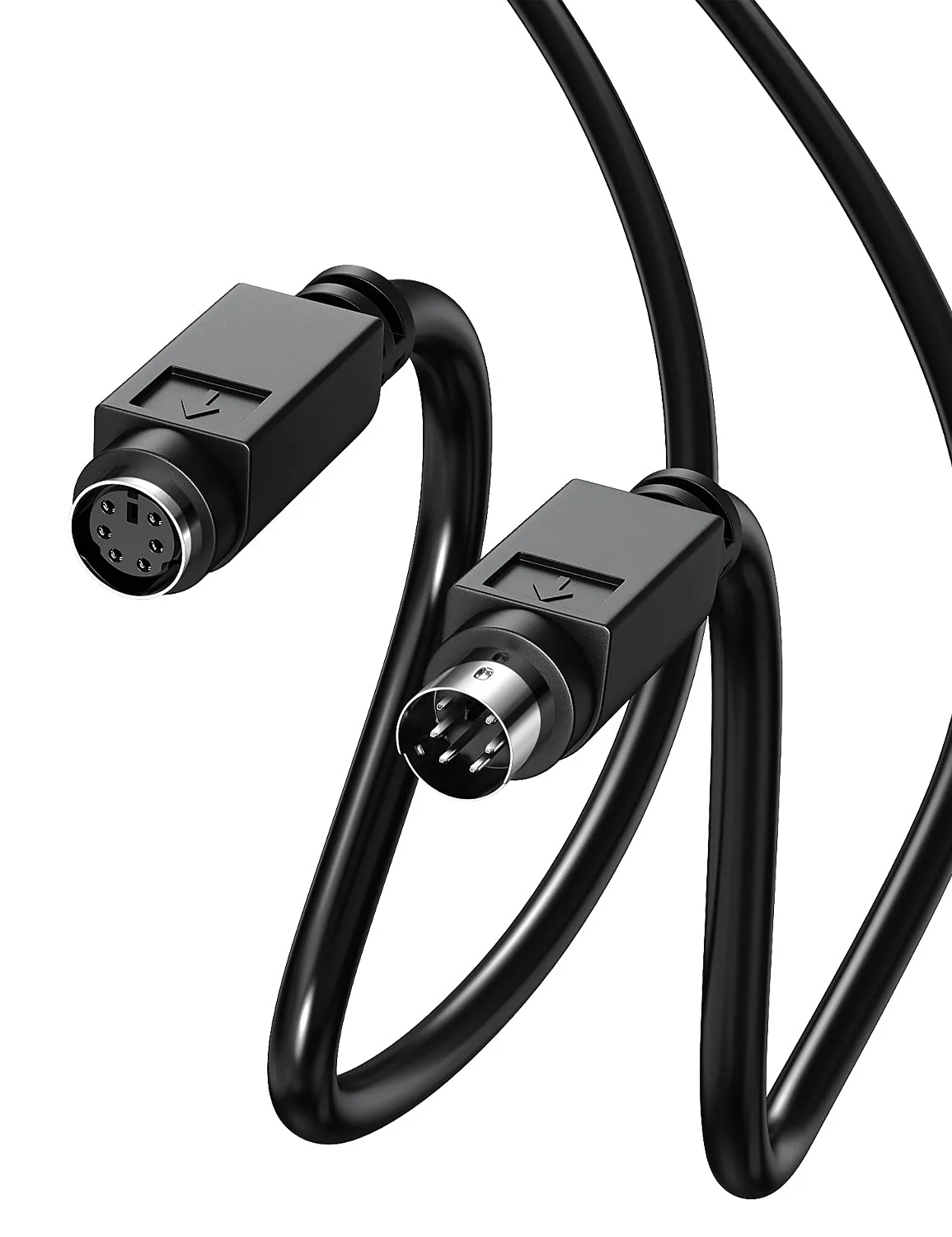Copper Wires PS/2 Extension Cable, Mini Din 6pin Male to Female Cable for Computer PC Keyboard/Mouse/KVM & More 6ft( M/F 2M)