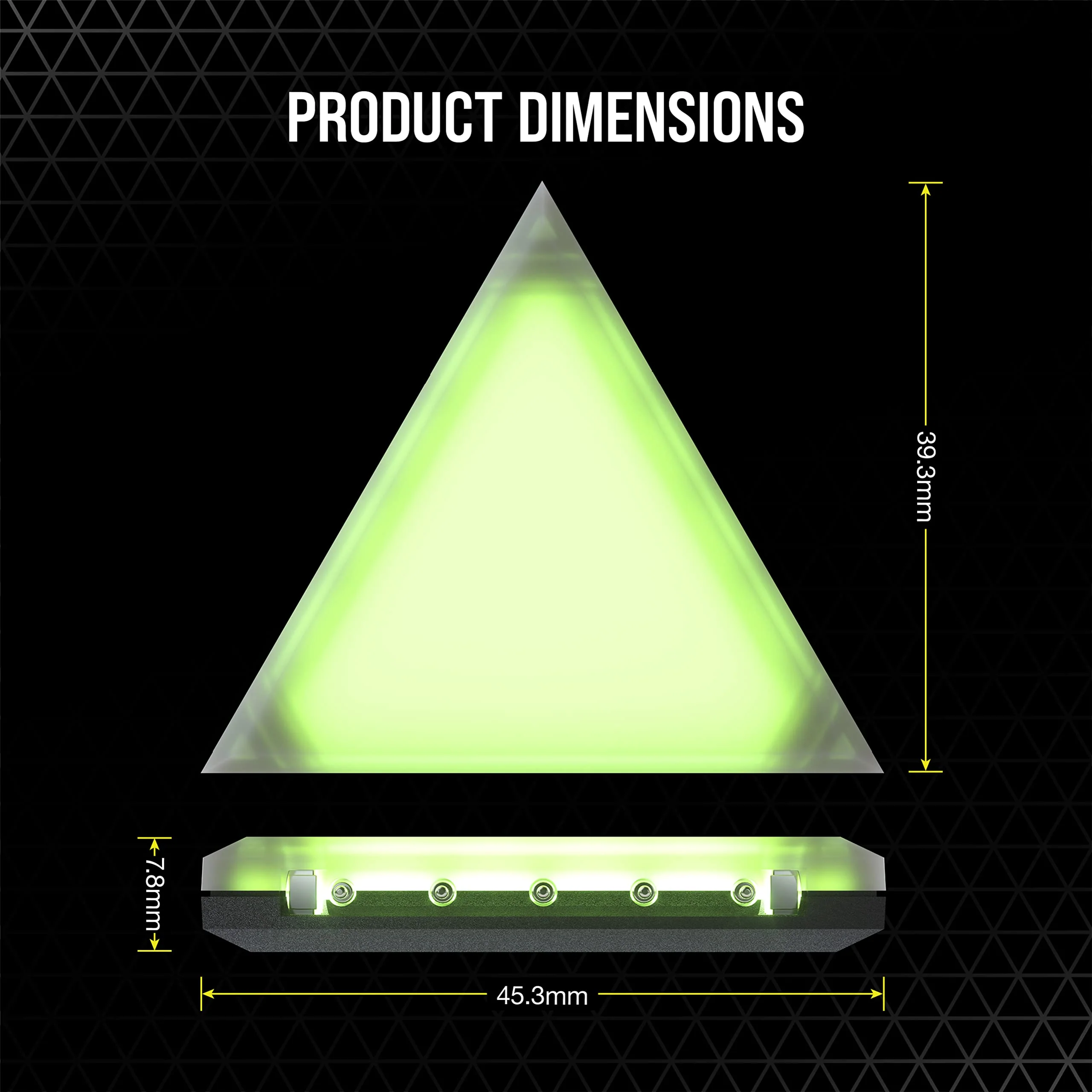 Corsair iCUE LC100 Case Accent Lighting Panels - Mini Triangle - 9X Tile Starter Kit (81 RGB LEDs with Light Diffusion, Simple Magnetic Attachment, iCUE Lighting Node PRO Included) - Image 9