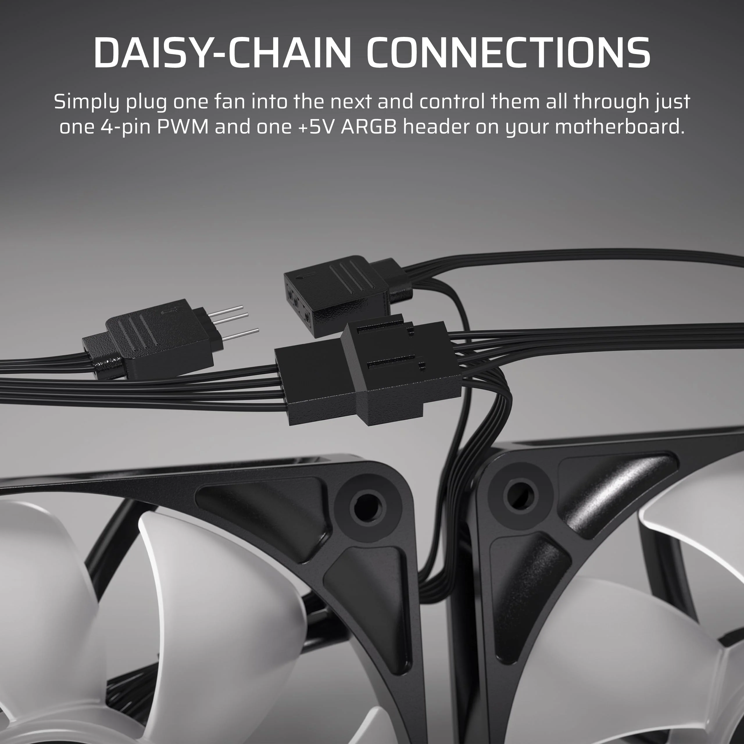 CORSAIR RS120 ARGB 120mm PWM Fans โ Daisy-Chain Connection โ Low-Noise โ Magnetic Dome Bearing โ Triple Pack โ White 3 x 120mm - Image 5