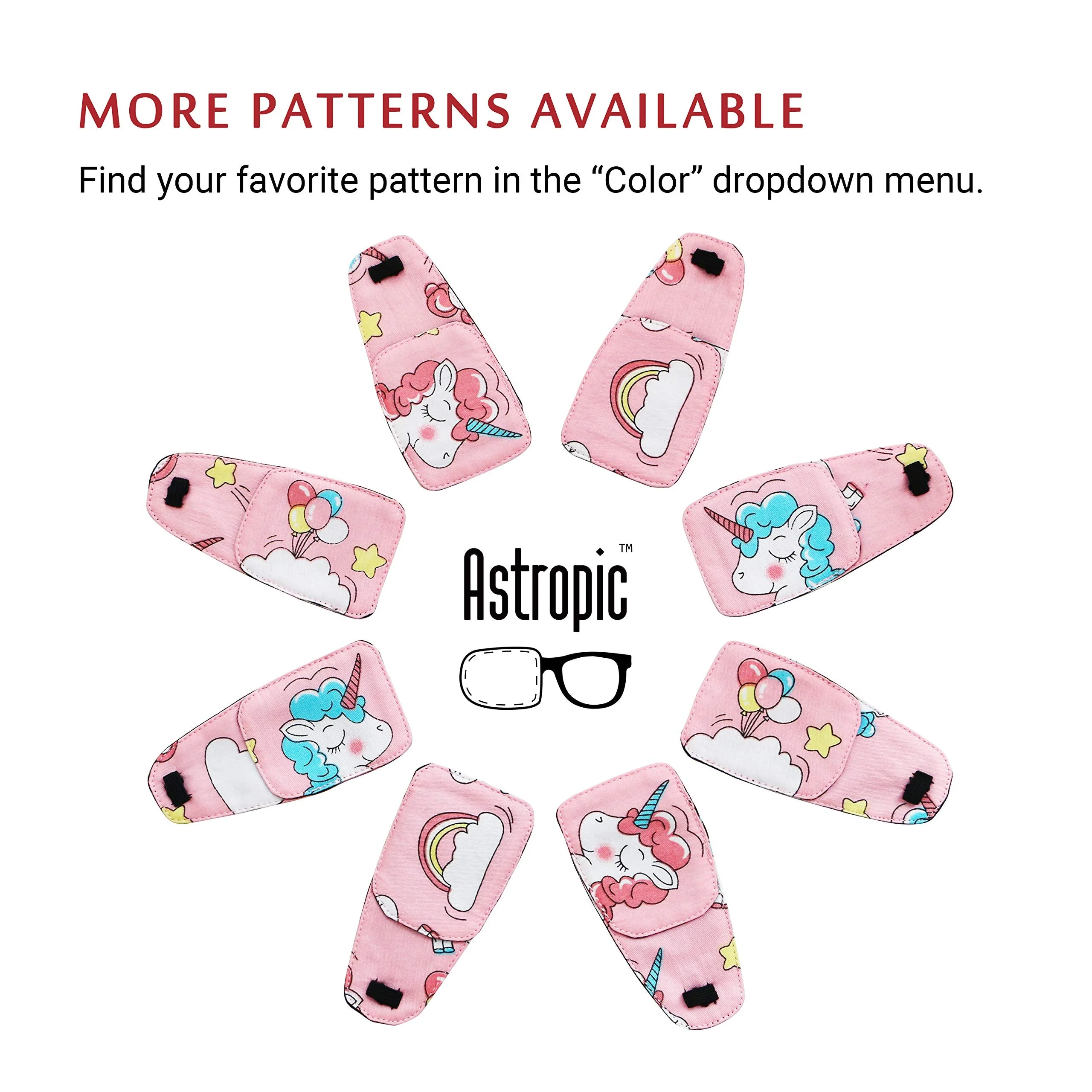 Cotton & Silk Eye Patch for Kids Glasses (Right Eye, Pink Hair Unicorn) To Cover Right Eye Baby Pink - Pink Hair Unicorn - Image 7