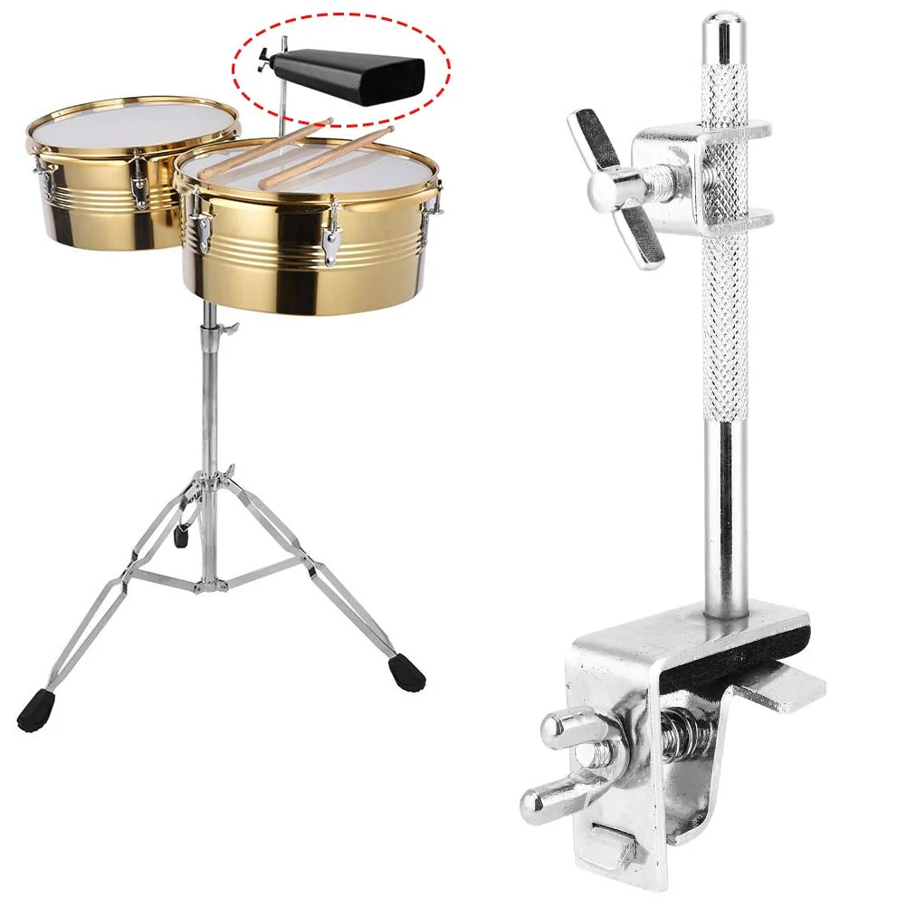 Cowbell Clamp, Drum Jazz Mounting Bracket Drummer Hoop Mounted Clamping Jaws Adjustable Height Angle Rod Arm Standard Holder Kit Tambourine Bass Set Percussion Musical Instrument Accessories Up Down - Image 2