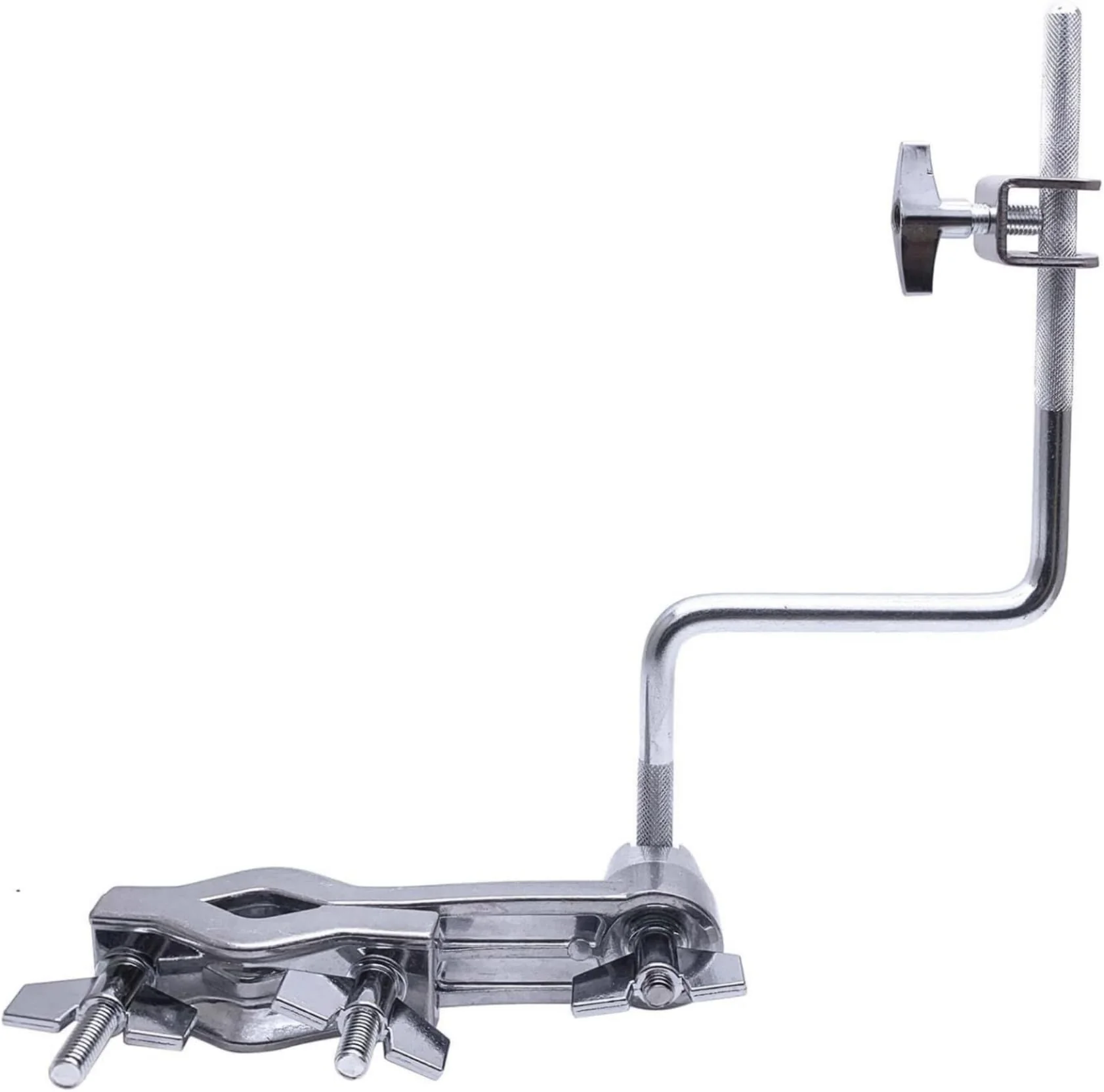 Cowbell Clamp Percussion Mounting Bracket with Z Arm Holder for Drum Set Accessory Chrome