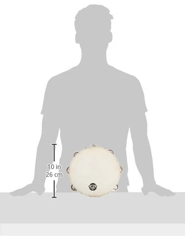 CP380 10" Wood Tambourine, Headed, Double Row Jingles - Image 2
