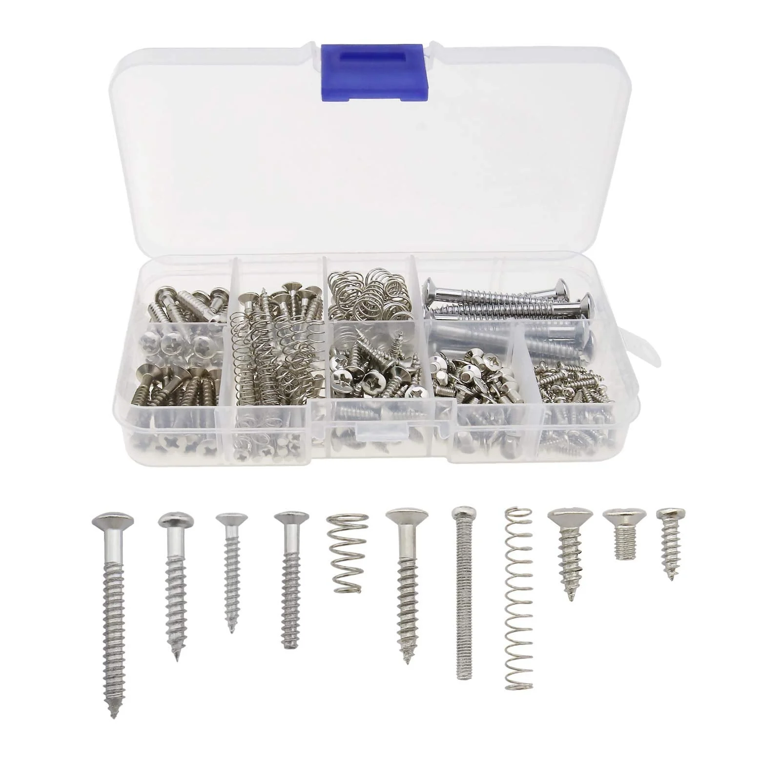 Create idea 149Pcs Guitar Screws Kit for Electric Guitar Bass Bridge Pickup Tuner Switch Neck Plate Pickguard with Storage Box 9 Types