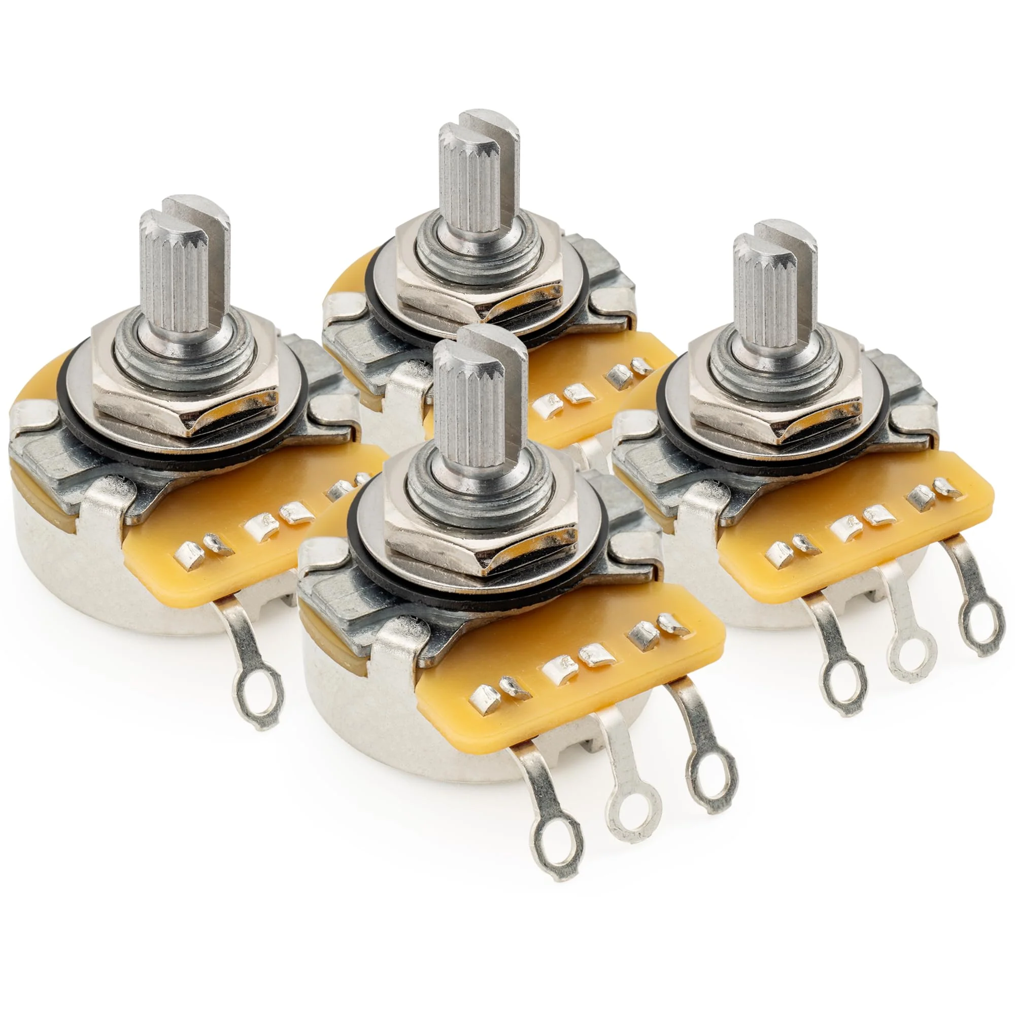 CTS 450 B250K Pots Short Split Shaft 1/4 Inch 10% Linear Taper Potentiometers for Electric Guitar Bass (Set of 4) B250K x 4