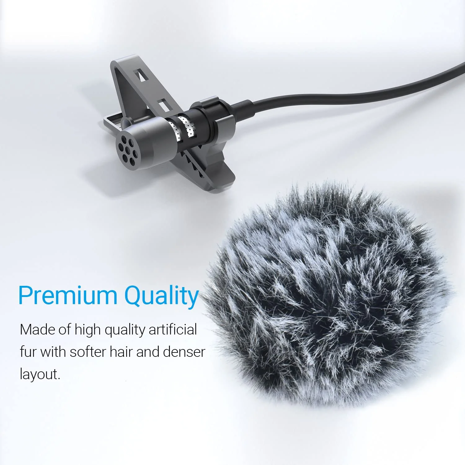 Cubilux Furry Windscreen & Foam Cover Set for Lavalier Lapel Microphone, Wind Muff & Dead Cat Set for Mini MIC, Windshield, Windjammer for Lav MIC, 5-Pack of Each Foam & Furry Cover, 5-Pack of Each - Image 5