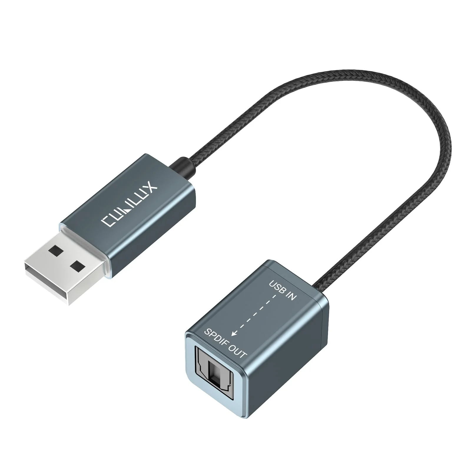 Cubilux USB to S/PDIF Transmitter, USB A to TOSLINK Output Adapter (Stereo Sound, Not for 7.1/5.1, NOT for TV), USB Optical Audio Converter Compatible with Windows Linux PC Laptop Computer