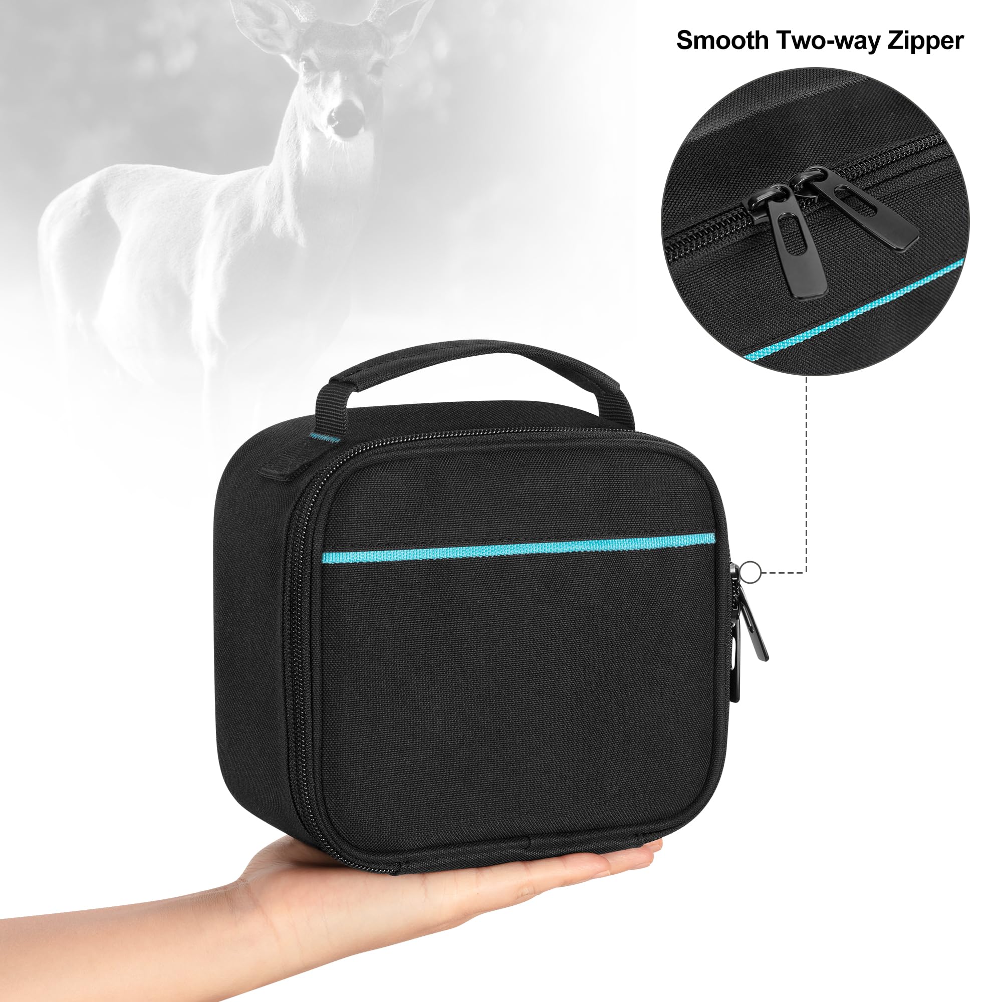 CURMIO Night Vision Goggles Carrying Case, Storage Bag for Tactical Night Vision Binoculars, SD Card and Data Cables, Black (Bag Only) - Image 4