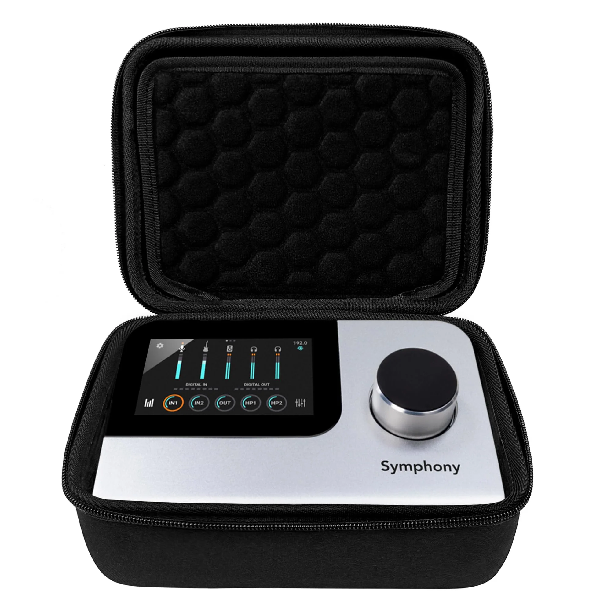 Custom Audio Interface Case Compatible with Apogee Symphony Desktop, EVA Hard Shell with Dual Zippers, Mesh Pocket & Handle, Protective Storage for Studio Recording, Live Show & Travel Bag - Image 2