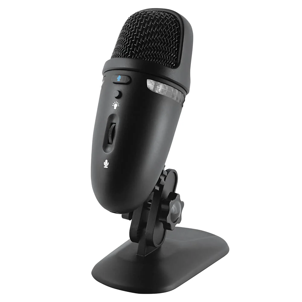 Cyber Acoustics Premium USB Microphone with Dual Recording Patterns - 24-bit Recording Perfect for Podcasting and Vlogging - Compatible with PC and Mac (CVL-2009) CVL-2009