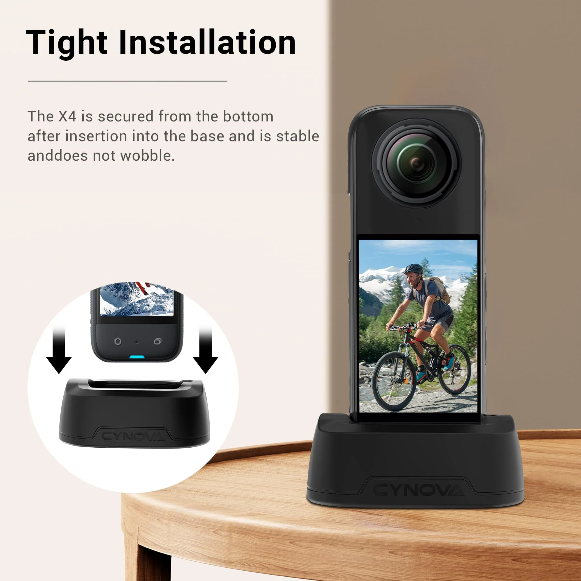 CYNOVA Silicone Non-Slip Desktop Mount for Insta360 X4,Lightweight and Compact Insta 360 X4 Stand Base, X4 Silicone Stand Non-slip,Tempered Glass Screen Protector for Insta 360 X4 Accessories - Image 2