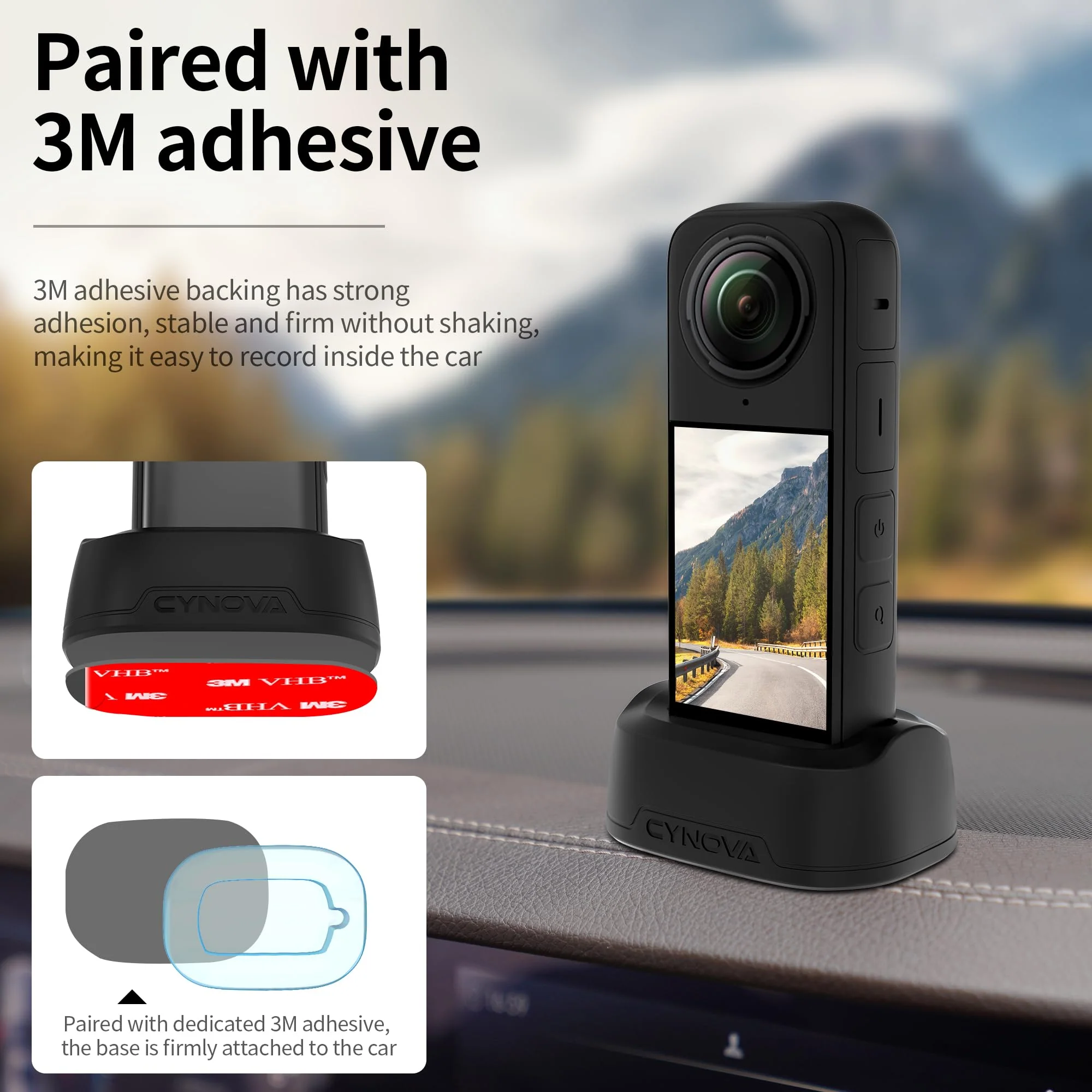 CYNOVA Silicone Non-Slip Desktop Mount for Insta360 X4,Lightweight and Compact Insta 360 X4 Stand Base, X4 Silicone Stand Non-slip,Tempered Glass Screen Protector for Insta 360 X4 Accessories - Image 6
