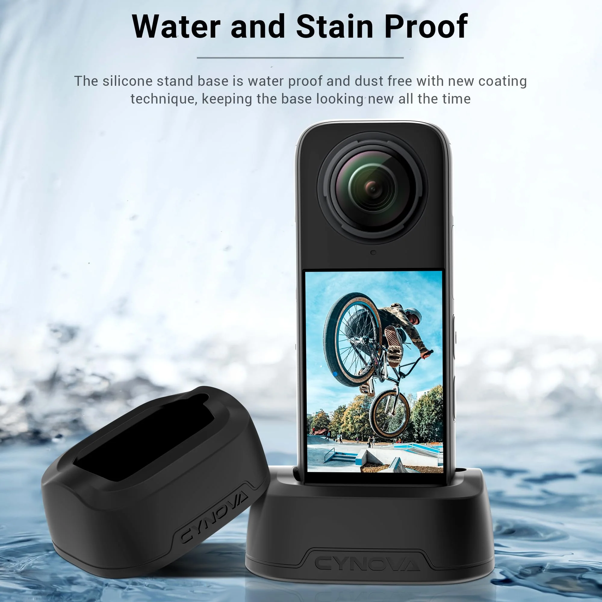CYNOVA Silicone Non-Slip Desktop Mount for Insta360 X4,Lightweight and Compact Insta 360 X4 Stand Base, X4 Silicone Stand Non-slip,Tempered Glass Screen Protector for Insta 360 X4 Accessories - Image 8