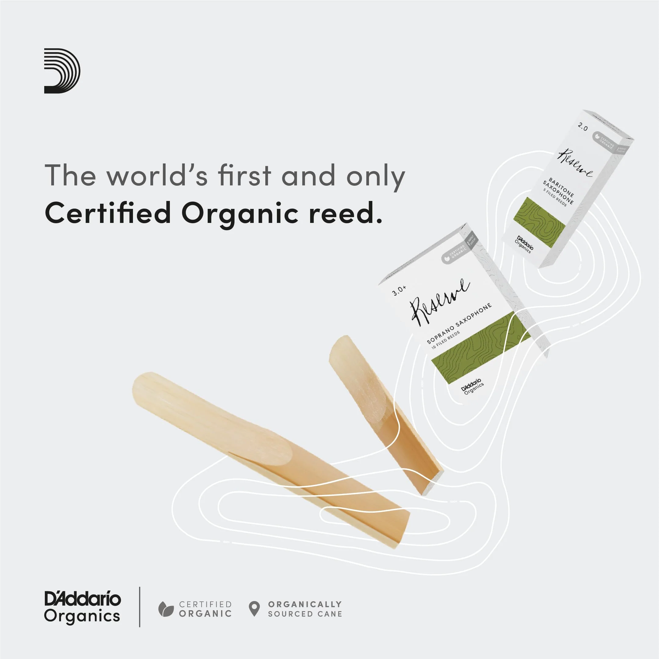 D’Addario Woodwinds - Organic Reserve Alto Saxophone Reeds - Alto Sax Reeds - Individually Sealed - Filed, Strength 2, 3-Pack - Image 3