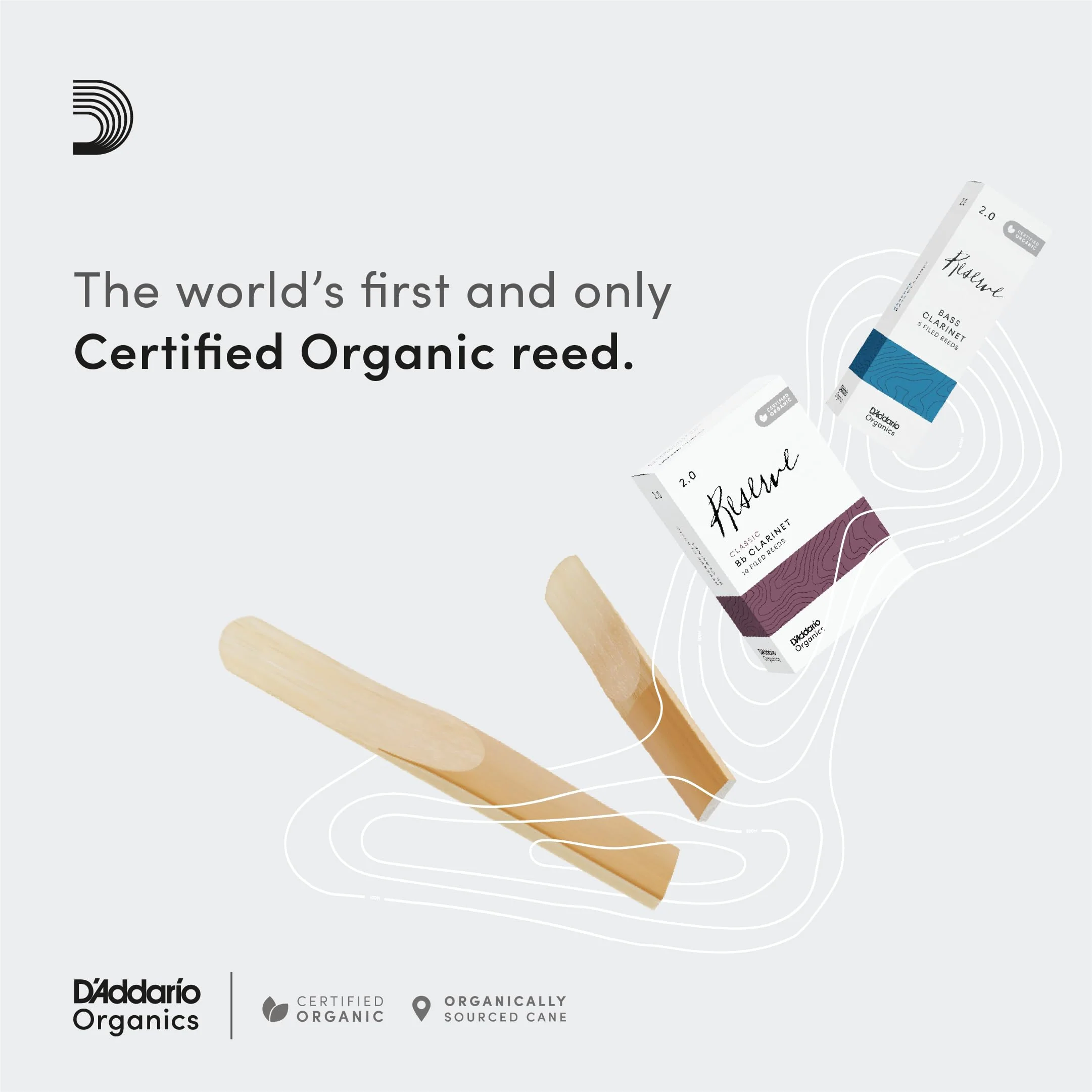 D’Addario Woodwinds - Organic Reserve Bb Clarinet Reeds - B Flat Clarinet Reeds - Reeds for Clarinet - Clarinet Bb Reeds - Individually Sealed - Filed, Strength 3, 3-Pack Strength 3.0 - Image 3