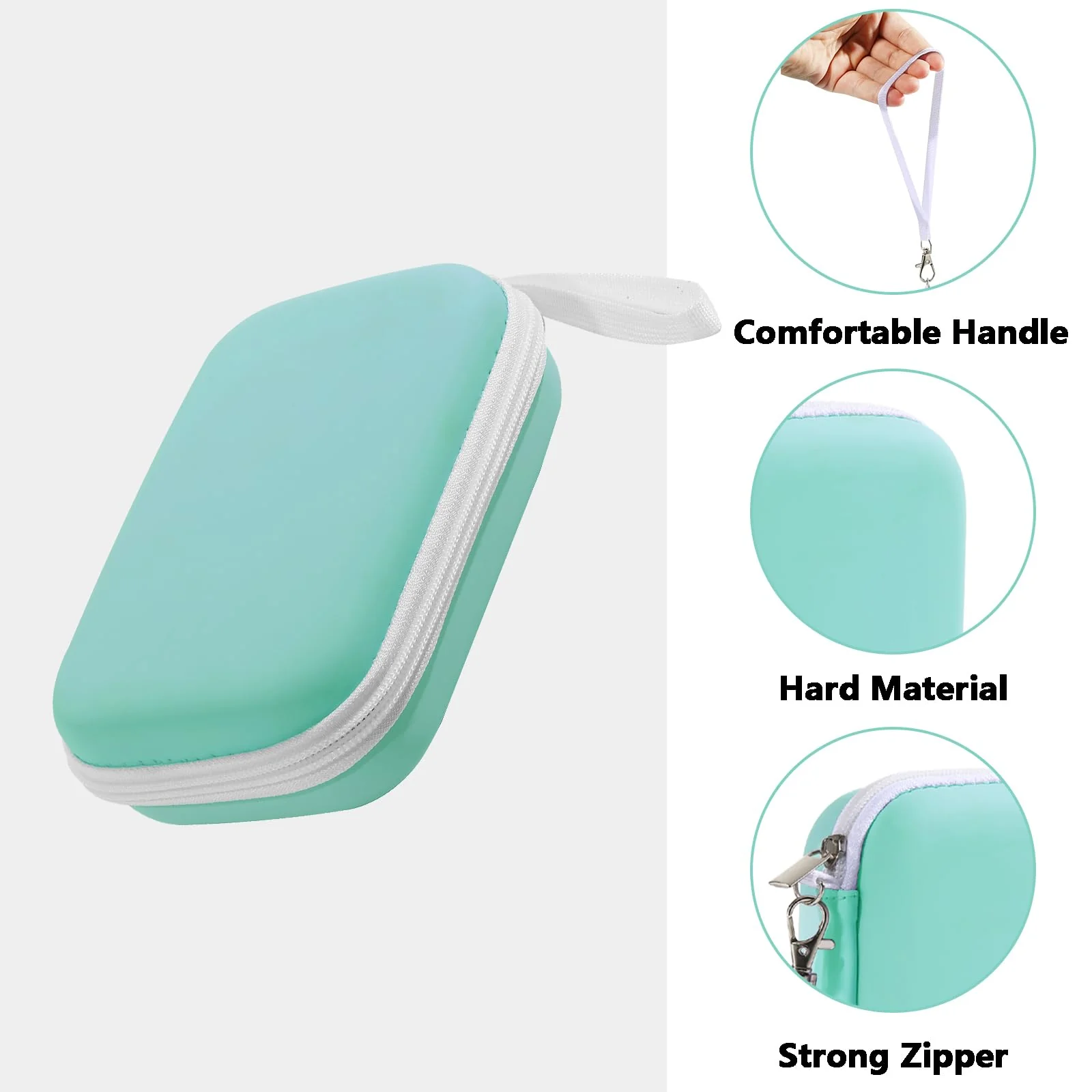 D30 Label Maker Case Green Compatible with Phomemo D30 D35 Label Maker, for NIIMBOT D11 D110, for JADENS D110, Case Easily Storage and Carry, Easily Store Your Printer, Tape, USB Line (Green) - Image 5