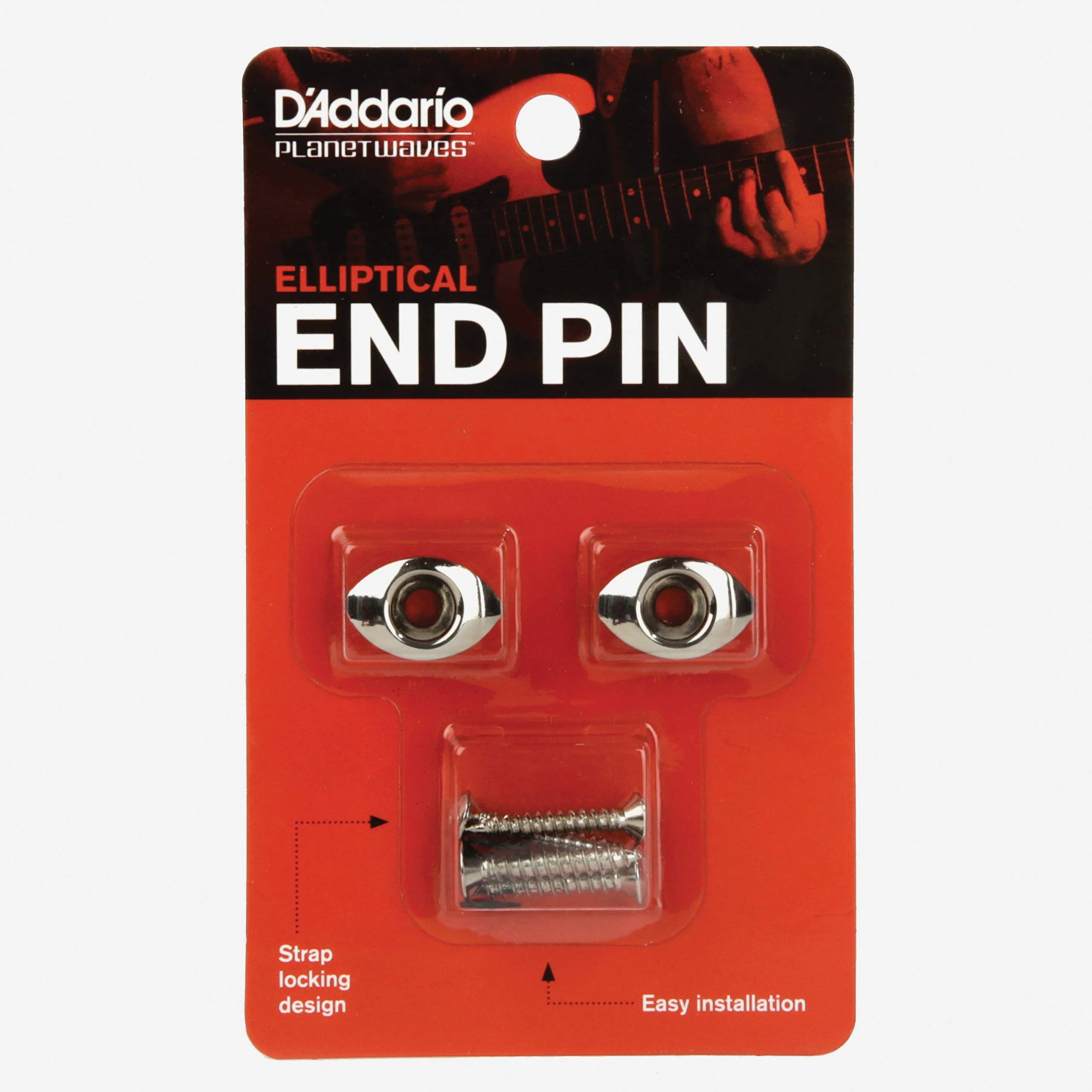 D'Addario Accessories Elliptical End Pins, Chrome - Image 3