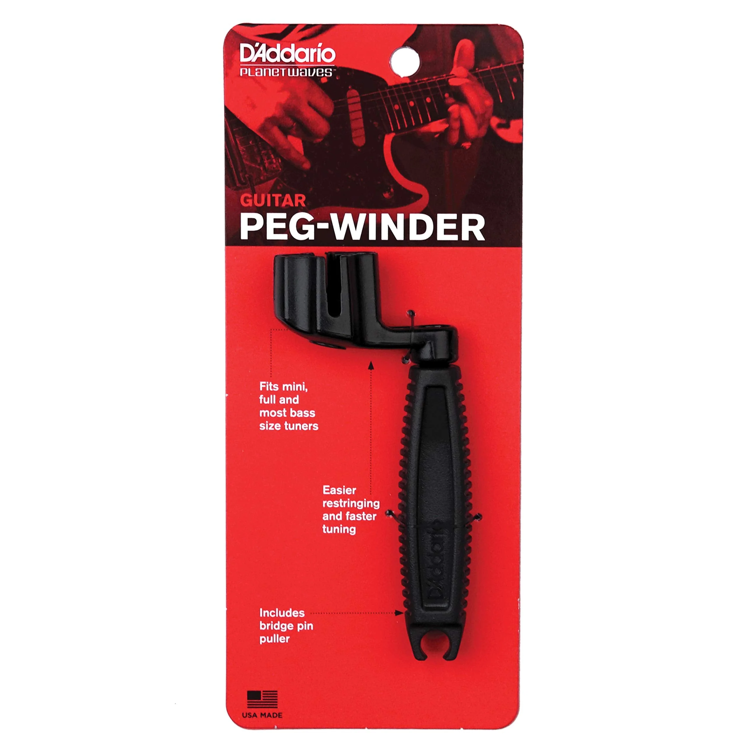 D'Addario Accessories Ergonomic Guitar Peg Winder - Image 2