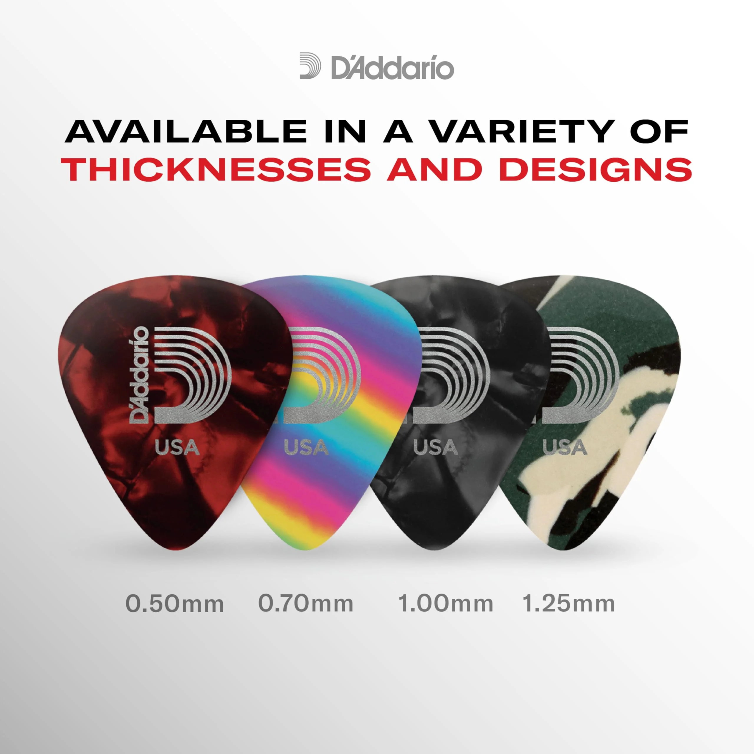 D'Addario Black Celluloid Guitar Picks, 100 pack, Heavy 100-pack 1mm-Heavy - Image 4
