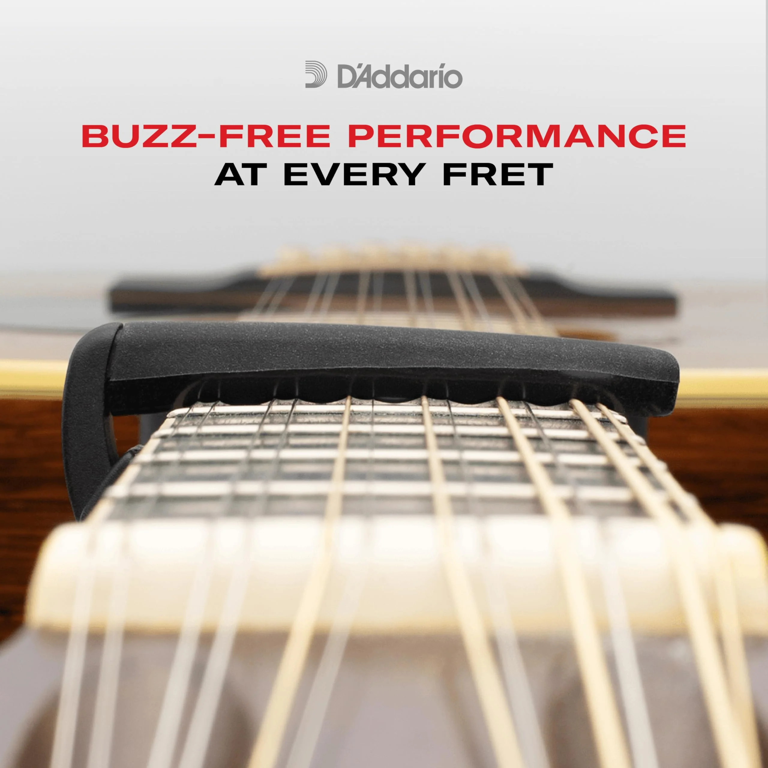 D'Addario Guitar Capo for Acoustic and Electric Guitar - NS Capo - Adjustable Tension - Guitar Accessories - Works for 6 String and 12 String Guitars - Black - Image 2