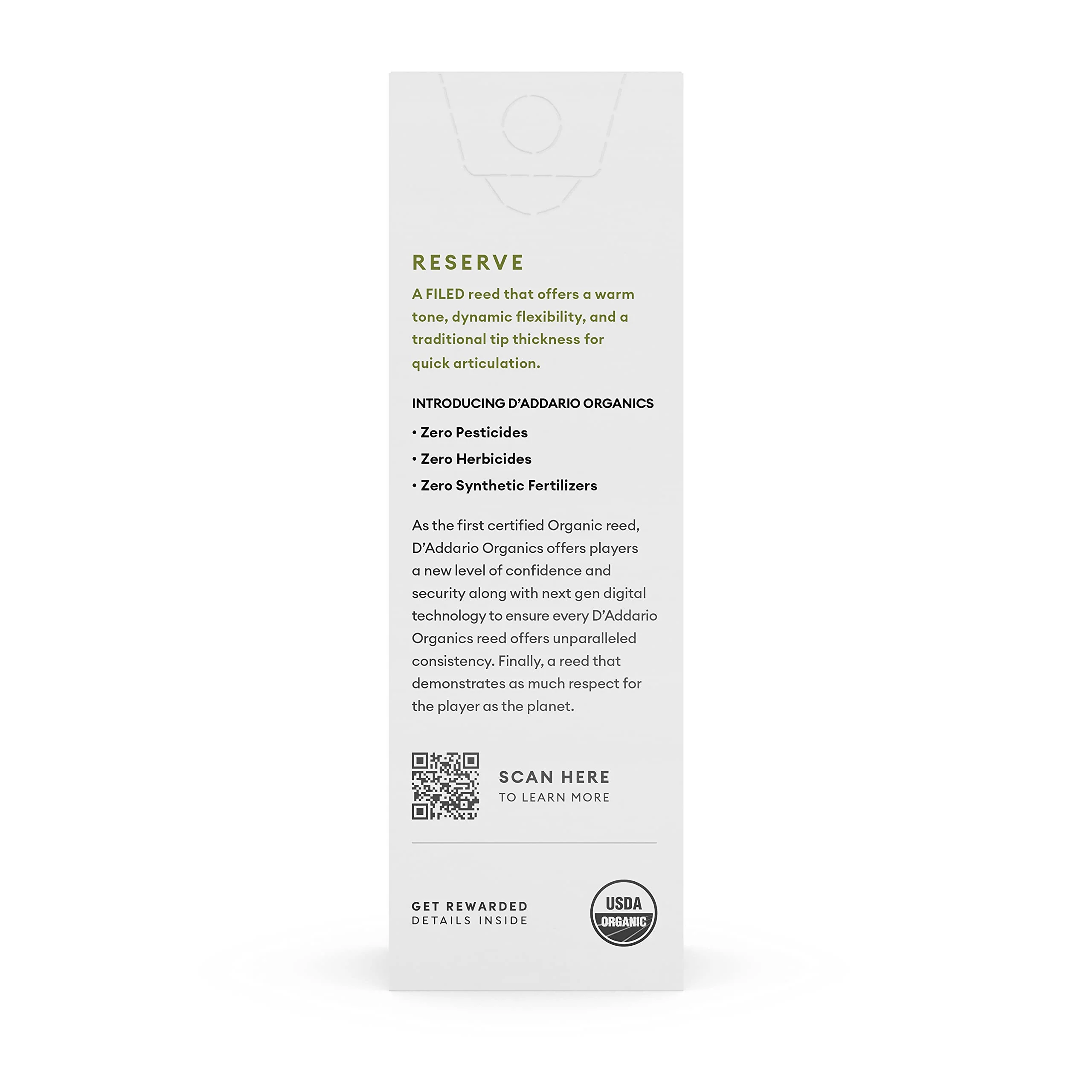 D'Addario Reserve Baritone Saxophone Sax First & Only Organic Reed-3.0 Strength, 10 Pack (ODLR0530) Strength 3.0 - Image 2