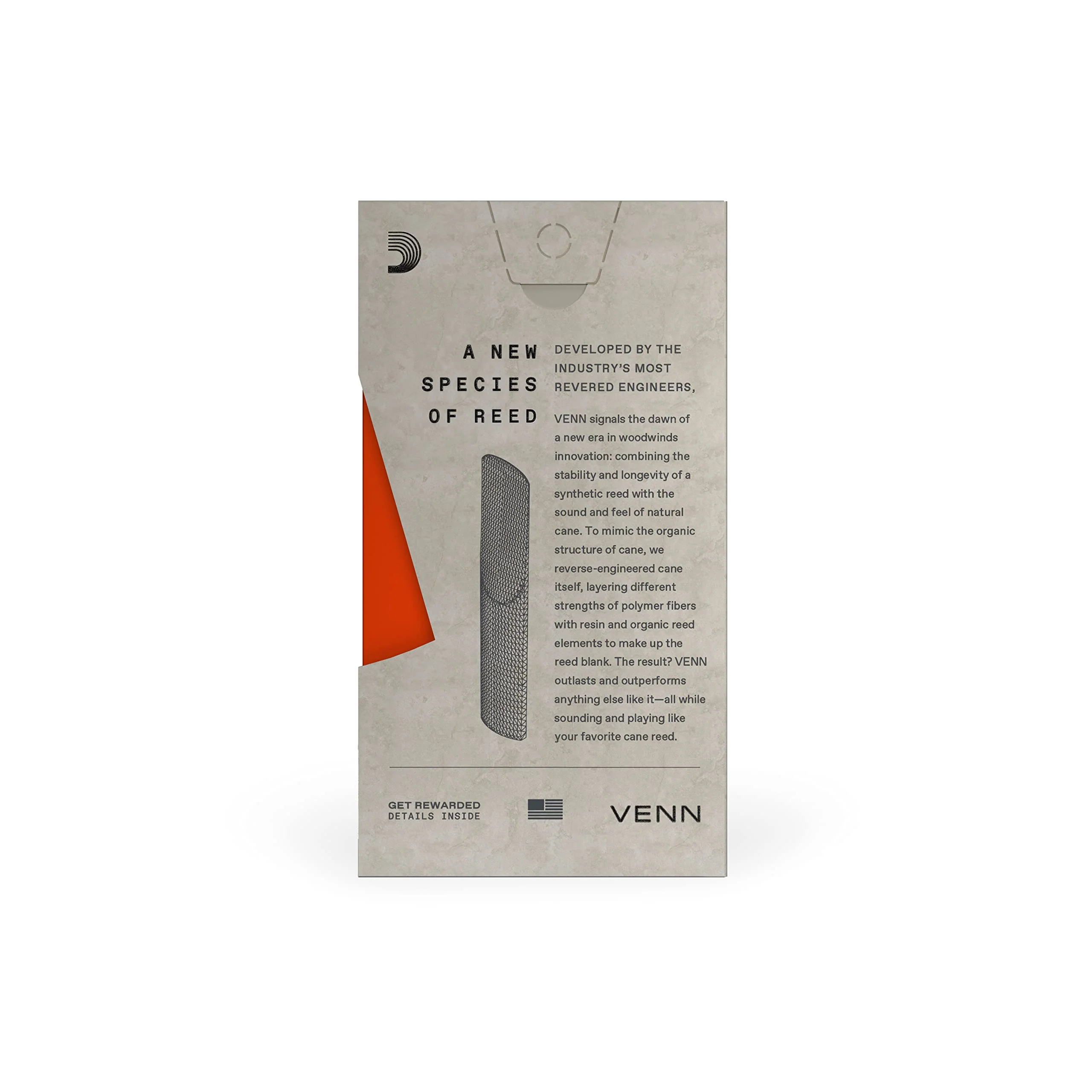 D'Addario VENN G2 Synthetic Alto Saxophone Reeds - Alto Sax Reeds with Advanced Synthetic Reed Construction of Polymer Fibers, Resin, Natural Cane - Strength 2.5 - Image 3