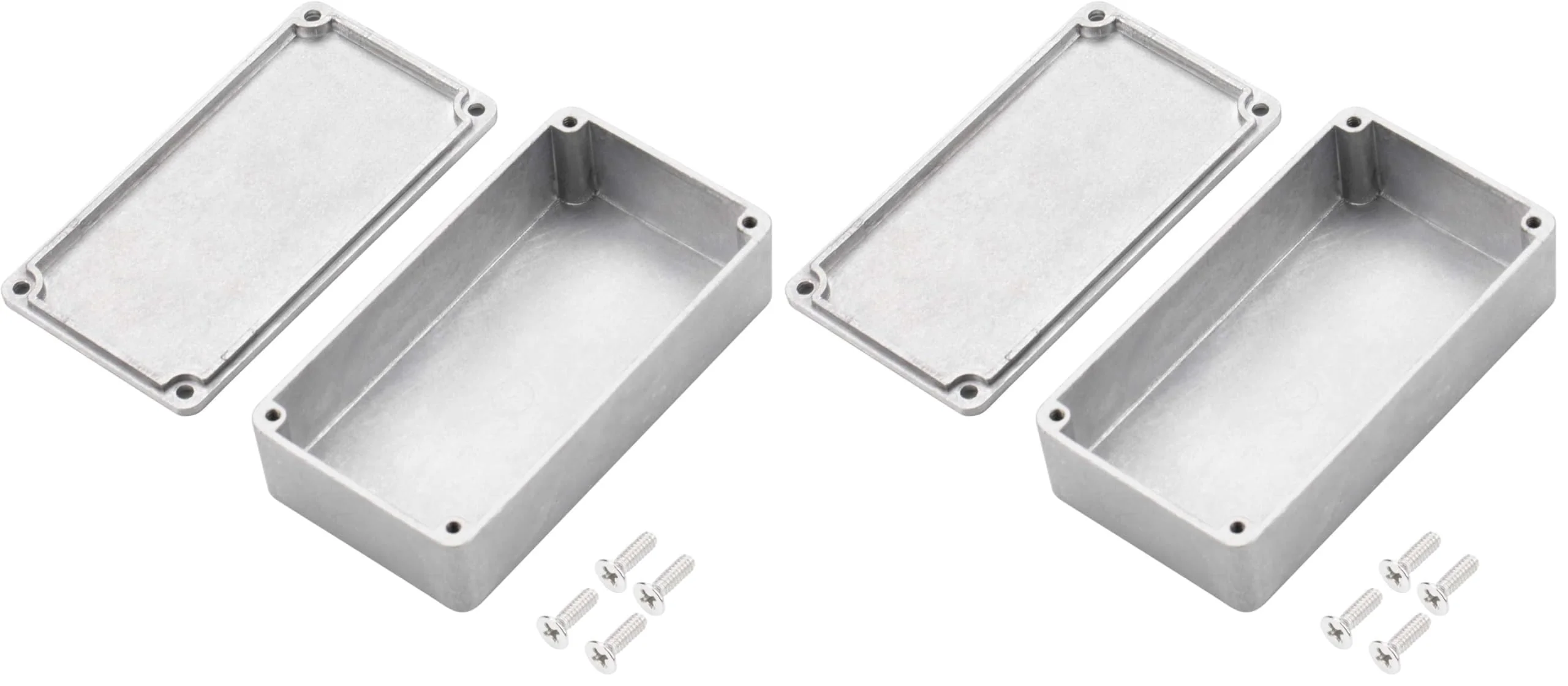 DaierTek 125B 1590N1 Aluminum Guitar Pedal Enclosure 122x66x39.5 MM Metal Stompbox Enclosure Guitar Effect Unfinished Toggle Switch Box (Pack of 2)