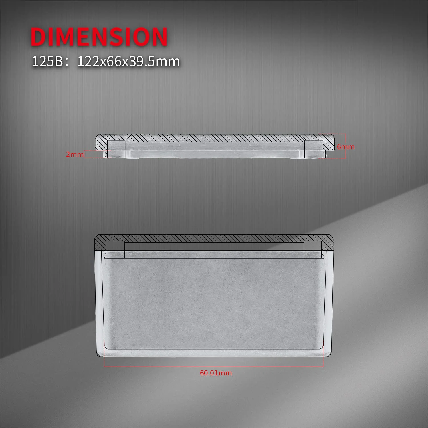 DaierTek 125B 1590N1 Aluminum Guitar Pedal Enclosure 122x66x39.5 MM Metal Stompbox Enclosure Guitar Effect Unfinished Toggle Switch Box (Pack of 2) - Image 5