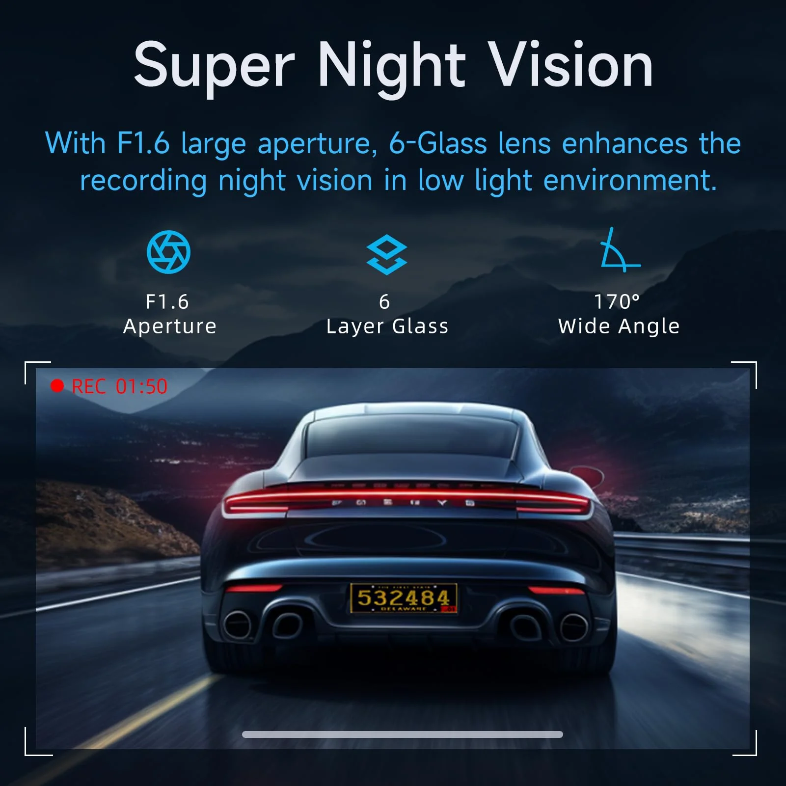 Dash Cam Front 2.5K: Mini Dash Cam for Cars, 1440P Car Camera with APP, WiFi Dash Cam with WDR Night Vision, 24 Hours Parking Monitor Dashcams, 160°Wide, G-Sensor - Image 4
