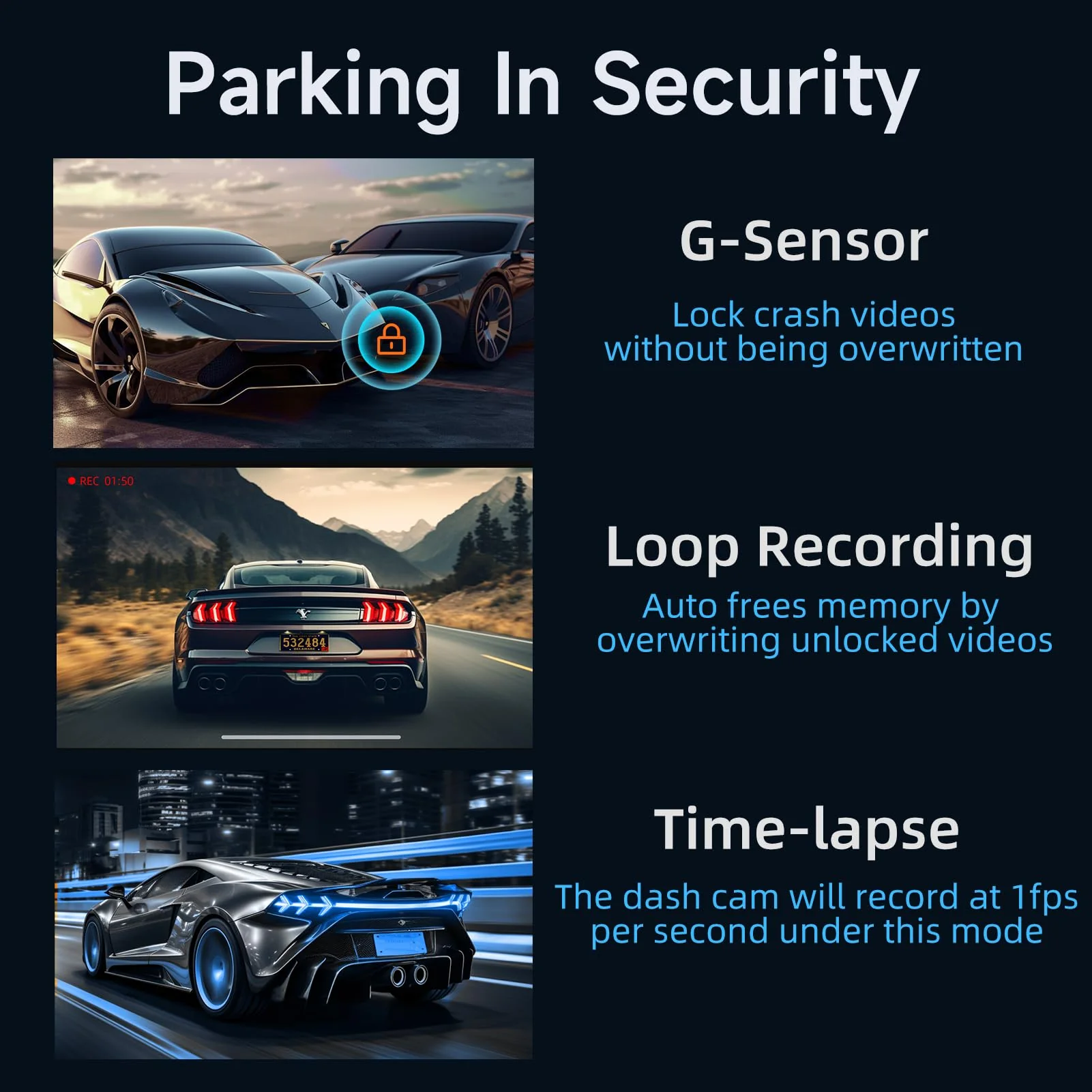 Dash Cam Front 2.5K: Mini Dash Cam for Cars, 1440P Car Camera with APP, WiFi Dash Cam with WDR Night Vision, 24 Hours Parking Monitor Dashcams, 160°Wide, G-Sensor - Image 6